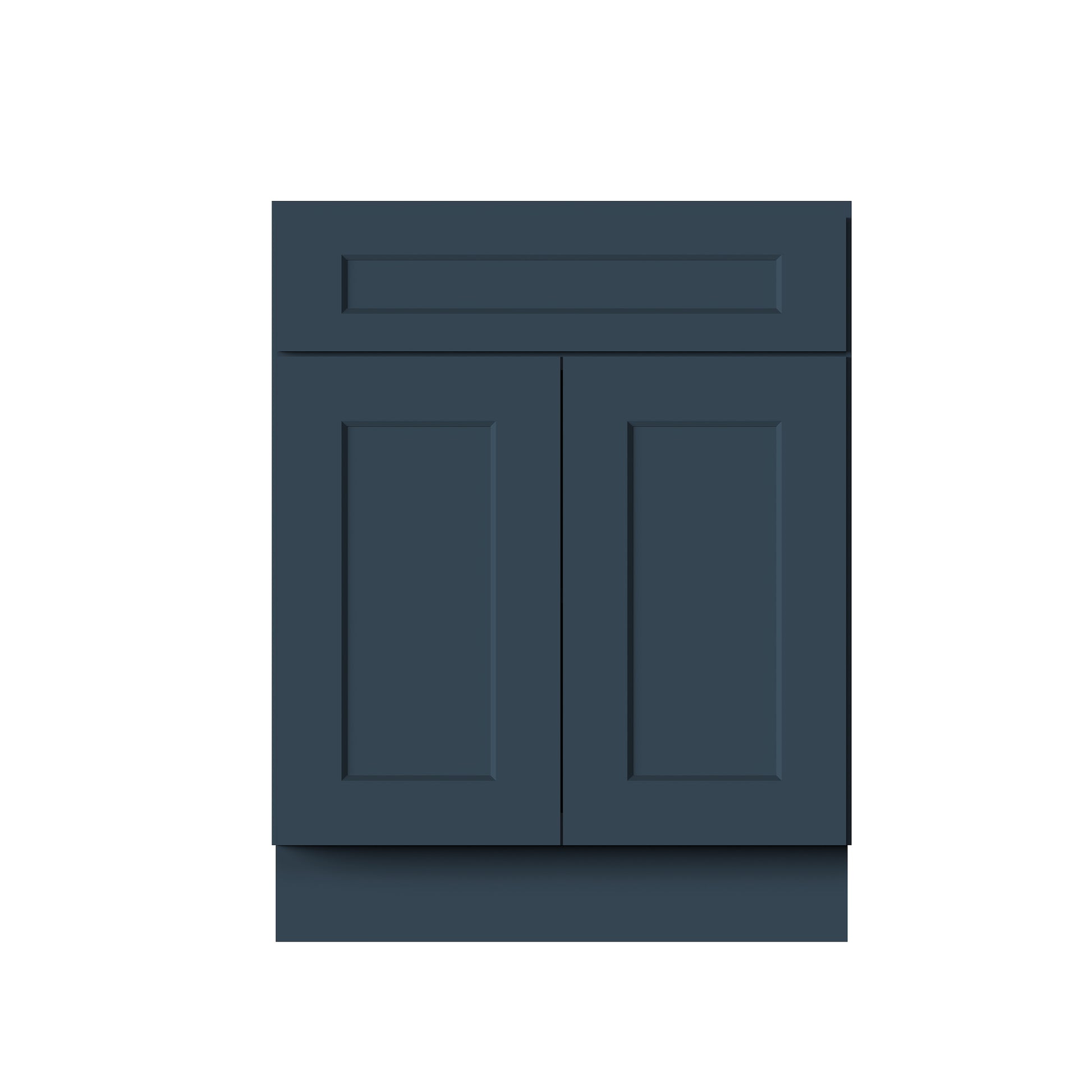 Cyber Grey RTA 27"W x 24"D x 34.5"H Base Cabinet with 2 Doors, 1 Drawer and 1 Shelf