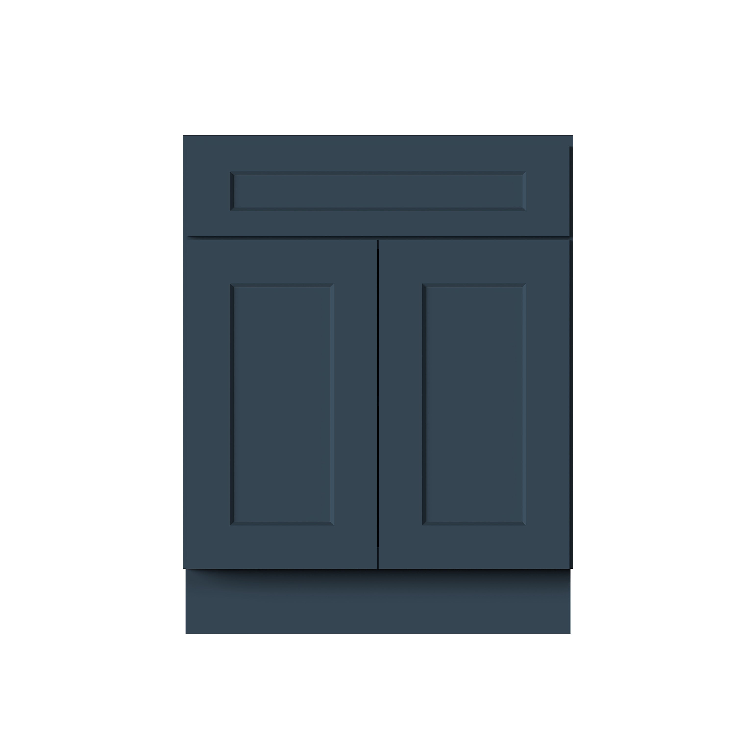 Cyber Grey RTA 27"W x 24"D x 34.5"H Base Cabinet with 2 Doors, 1 Drawer and 1 Shelf