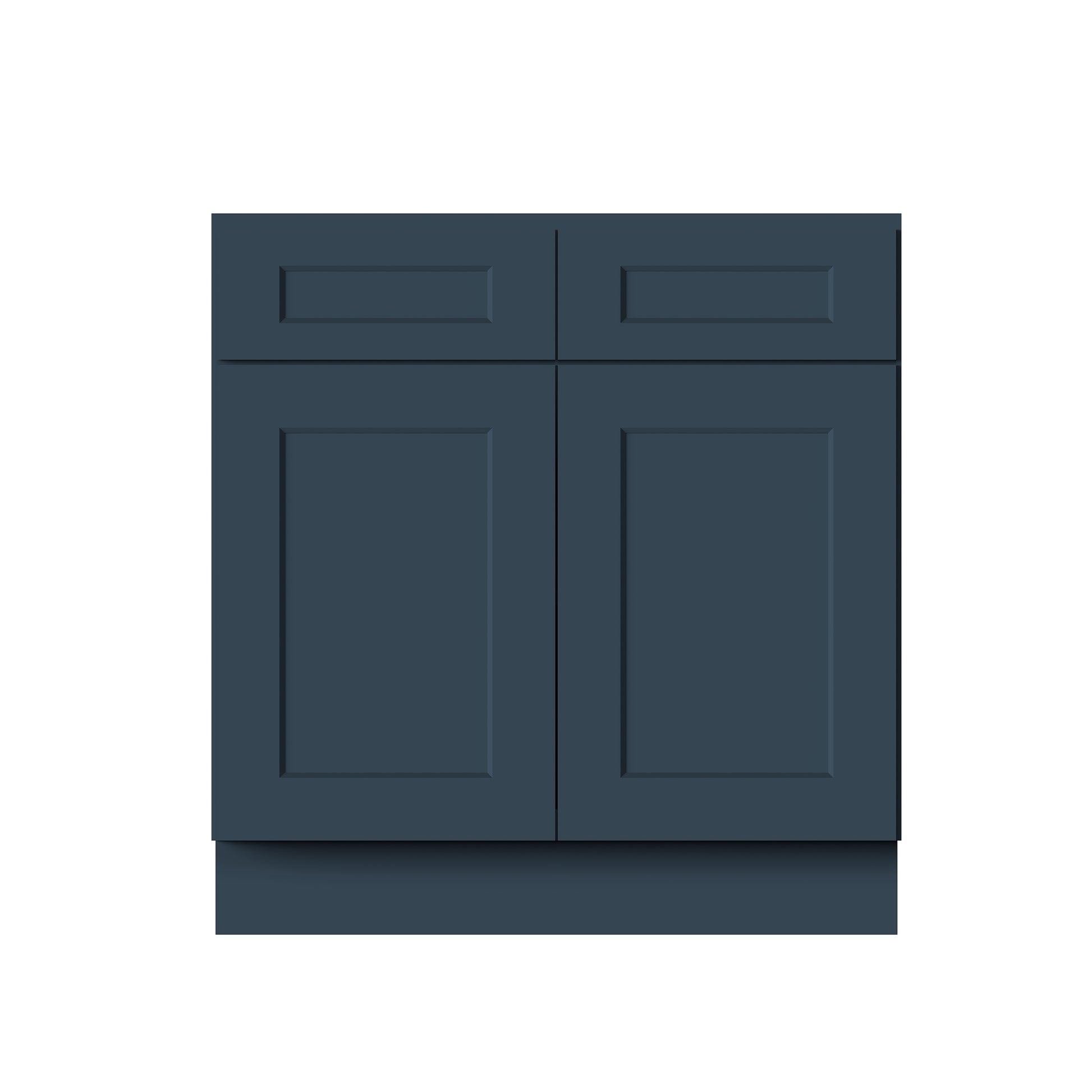 Cyber Grey RTA 33"/39"/42"W x 24"D x 34.5"H Base Cabinet with 2 Doors, 2 Drawers and 1 Shelf