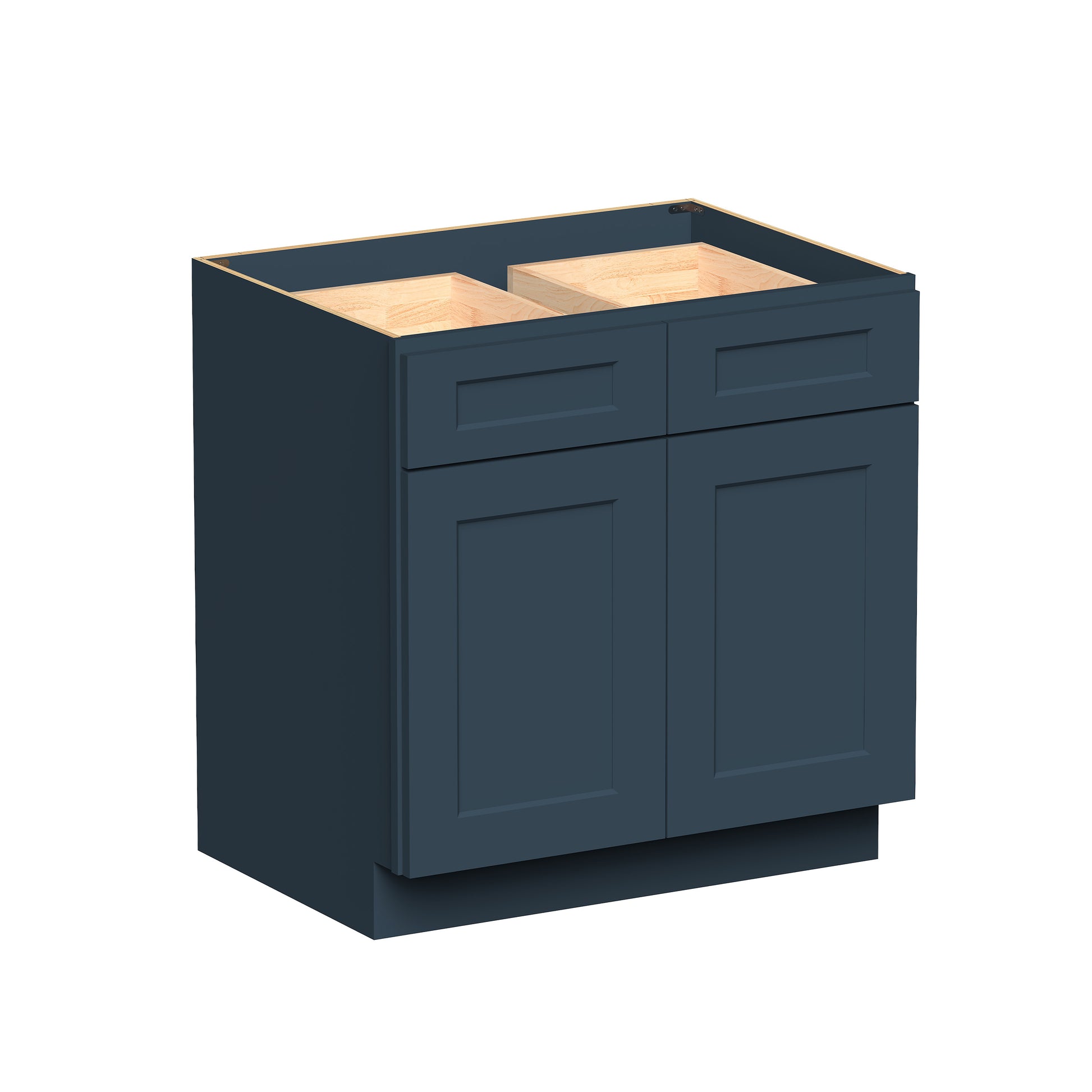Cyber Grey RTA 33"/39"/42"W x 24"D x 34.5"H Base Cabinet with 2 Doors, 2 Drawers and 1 Shelf