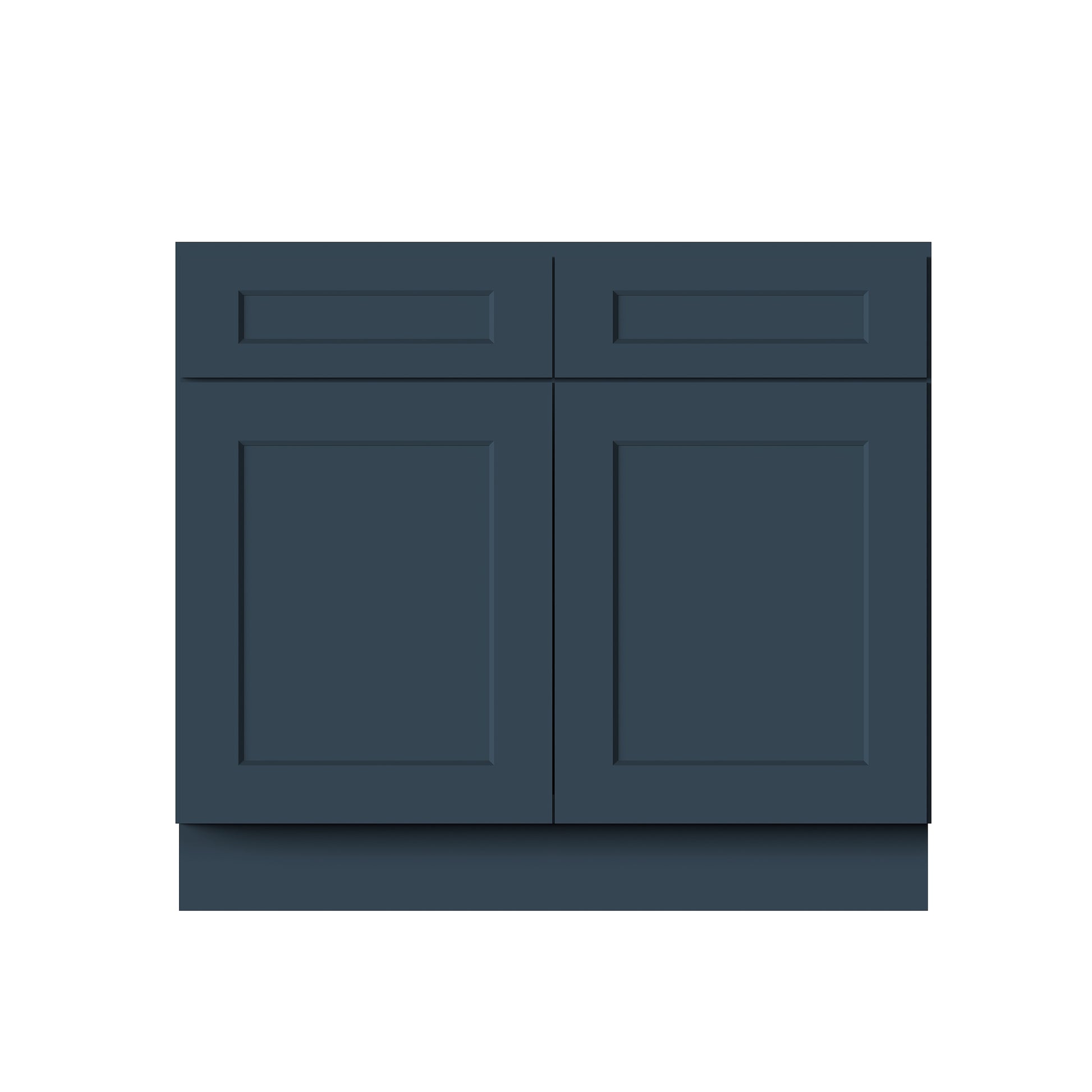 Cyber Grey RTA 33"/39"/42"W x 24"D x 34.5"H Base Cabinet with 2 Doors, 2 Drawers and 1 Shelf