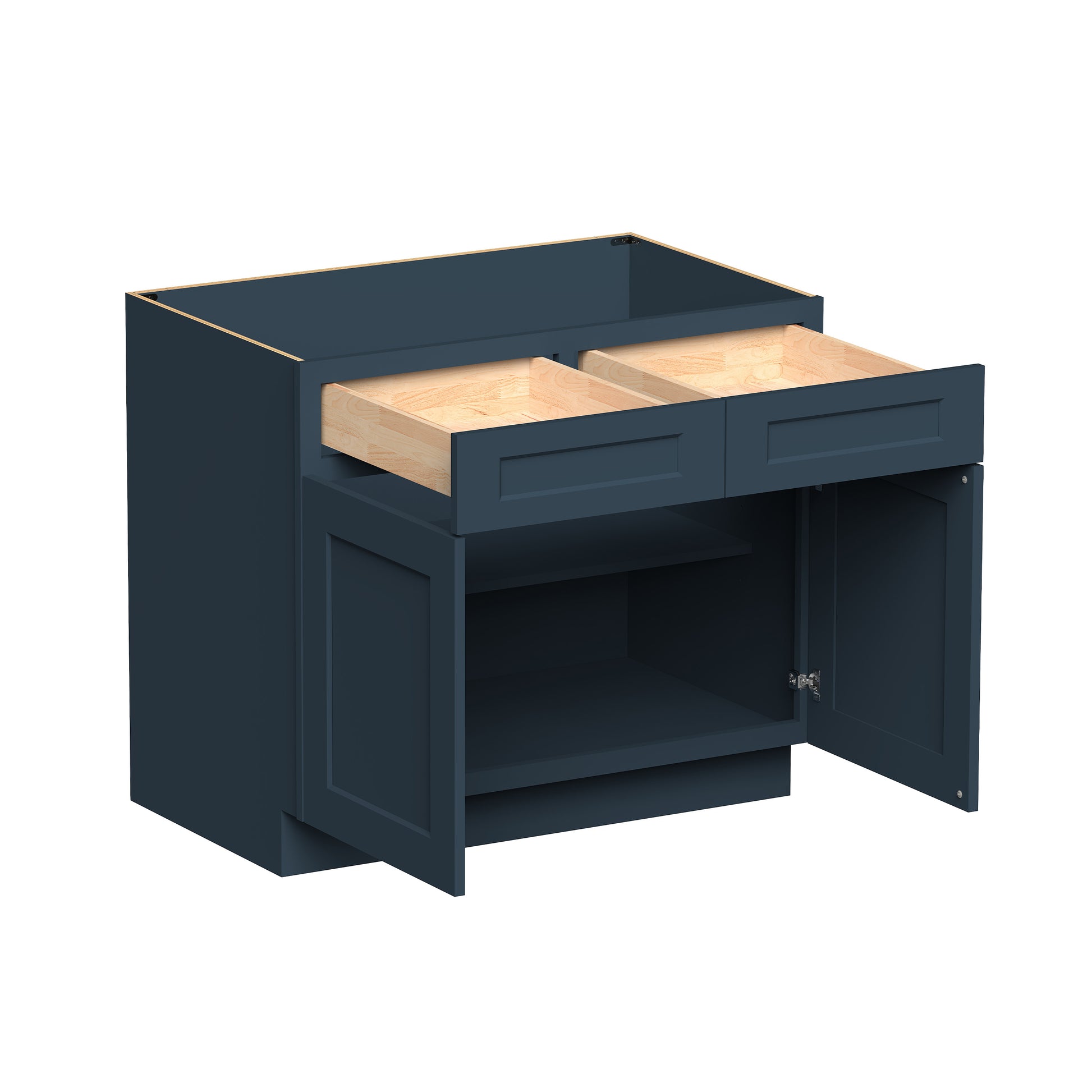 Cyber Grey RTA 33"/39"/42"W x 24"D x 34.5"H Base Cabinet with 2 Doors, 2 Drawers and 1 Shelf