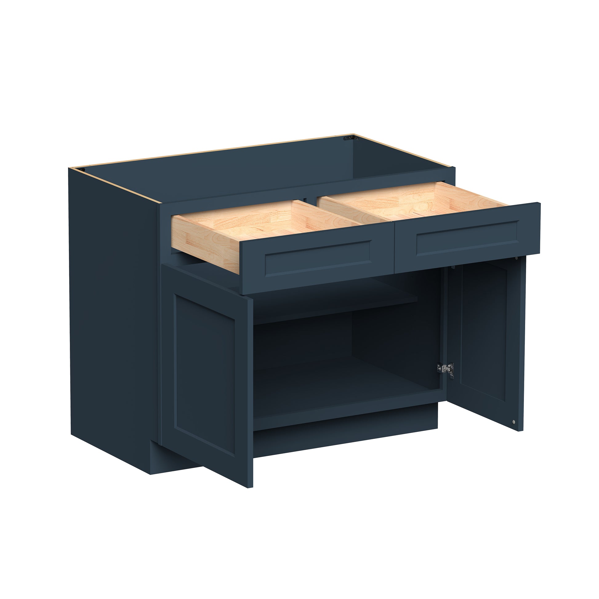 Cyber Grey RTA 33"/39"/42"W x 24"D x 34.5"H Base Cabinet with 2 Doors, 2 Drawers and 1 Shelf