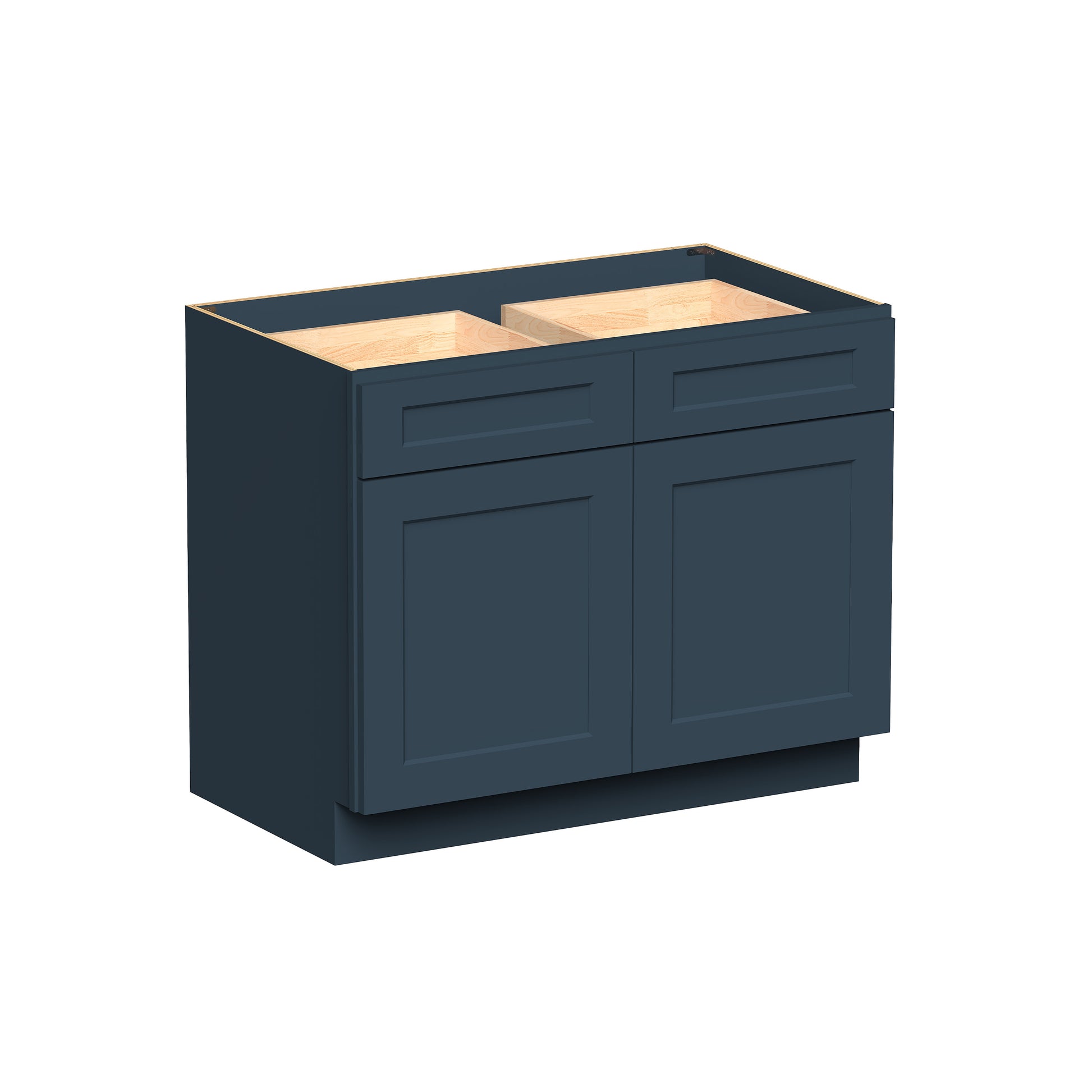 Cyber Grey RTA 33"/39"/42"W x 24"D x 34.5"H Base Cabinet with 2 Doors, 2 Drawers and 1 Shelf
