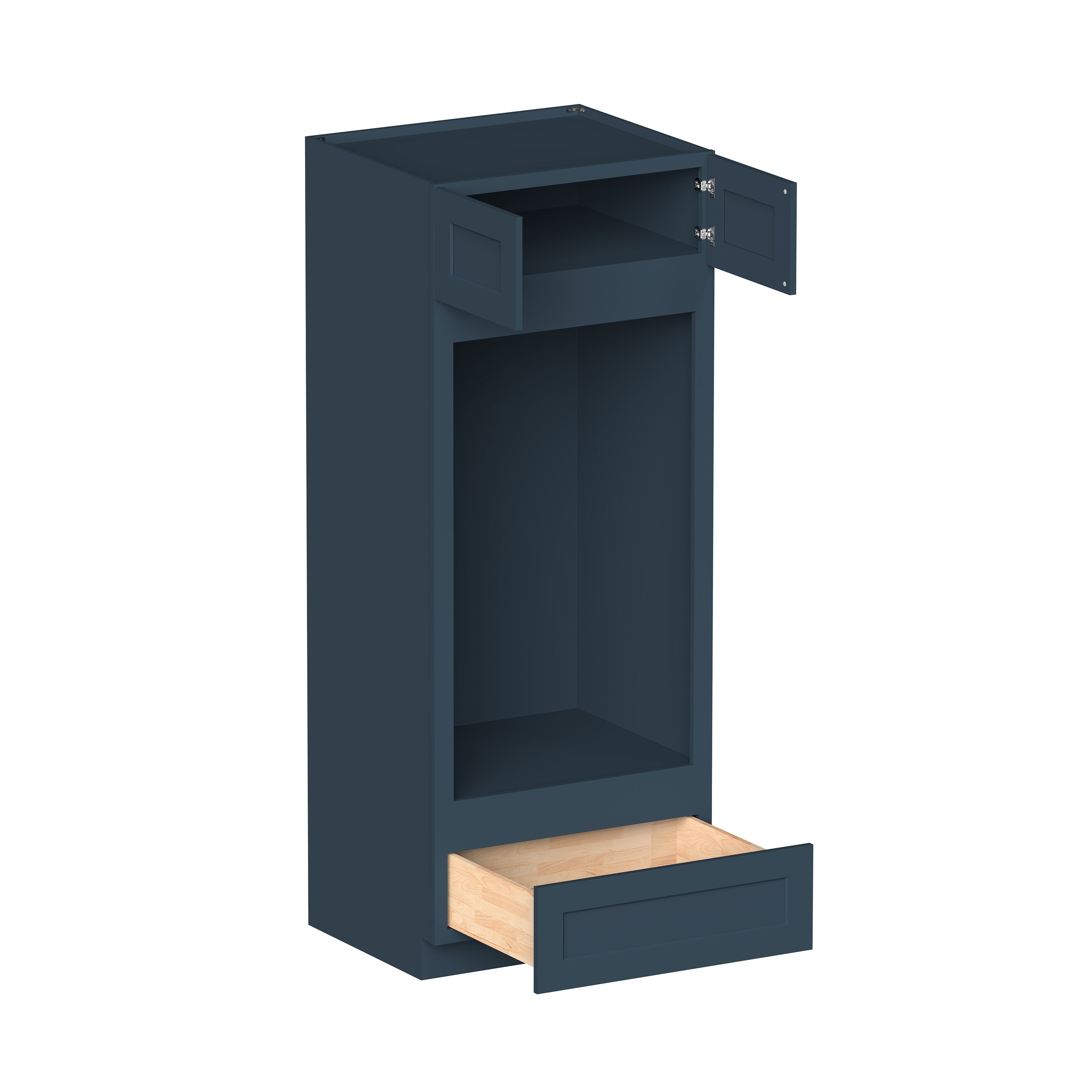 Cyber Grey RTA 33"W x 27"D x 84"/90"/96"H 3-Size Double Oven Cabinet with Door, Drawer and shelves