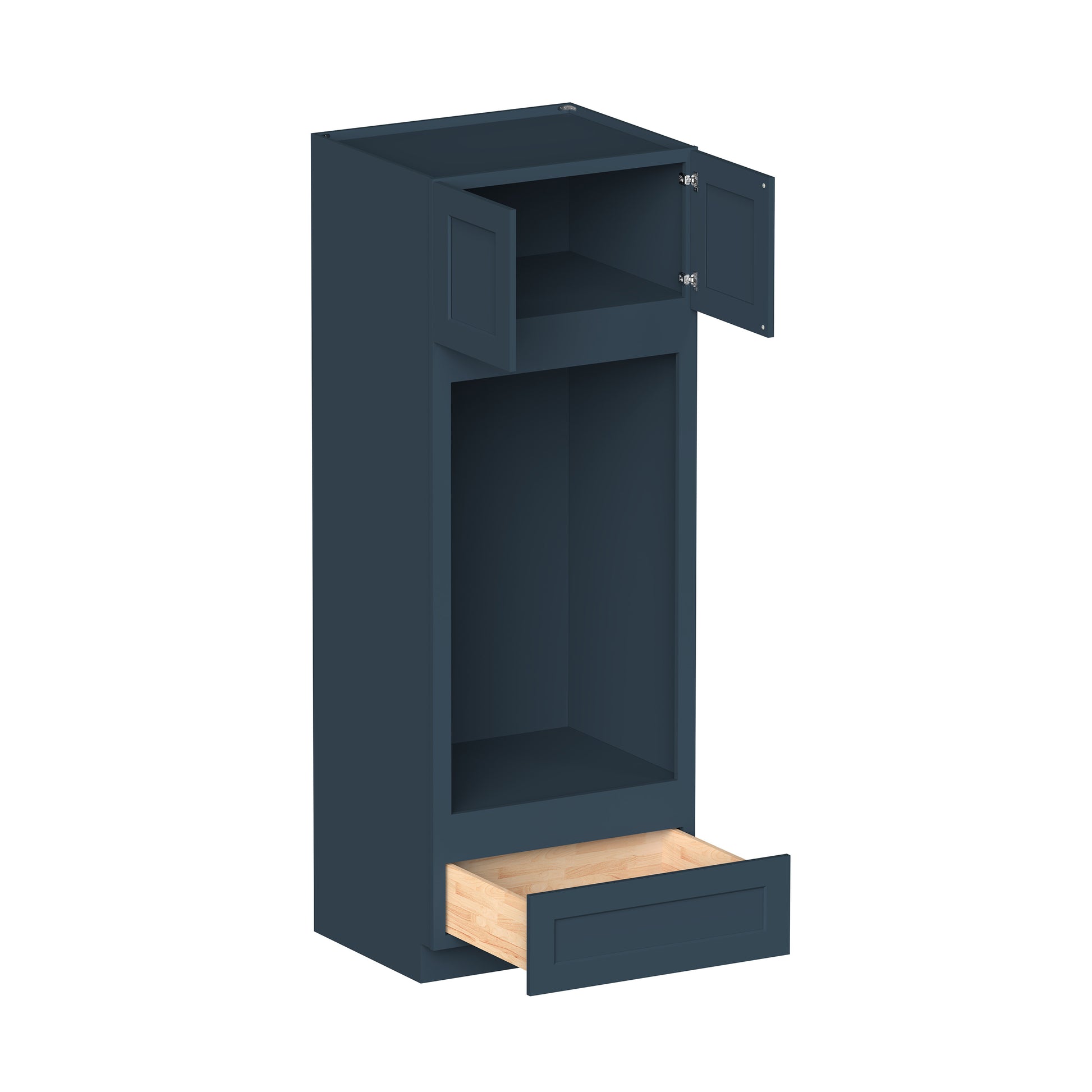 Cyber Grey RTA 33"W x 27"D x 84"/90"/96"H 3-Size Double Oven Cabinet with Door, Drawer and shelves