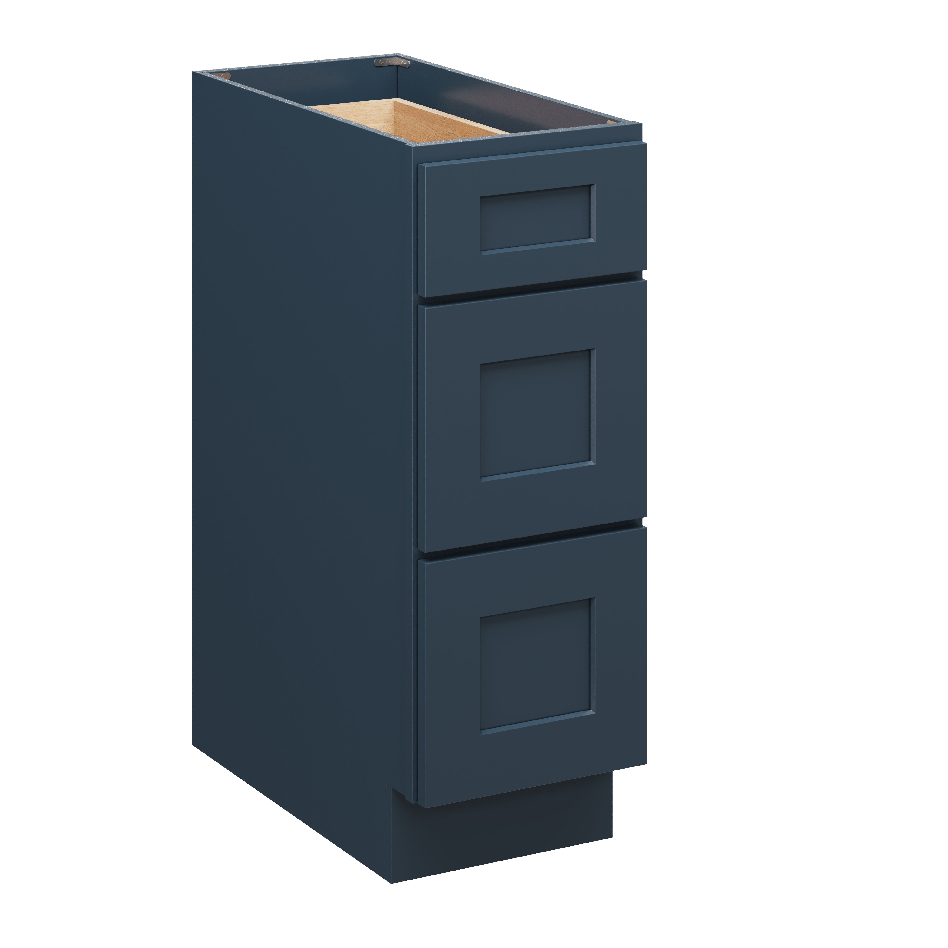 Cyber Grey RTA 12"W x 24"D x 34.5"H Base Cabinet with 3 Drawers