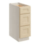 Versa Shaker RTA 12"W x 24"D x 34.5"H Base Cabinet with 3 Drawers