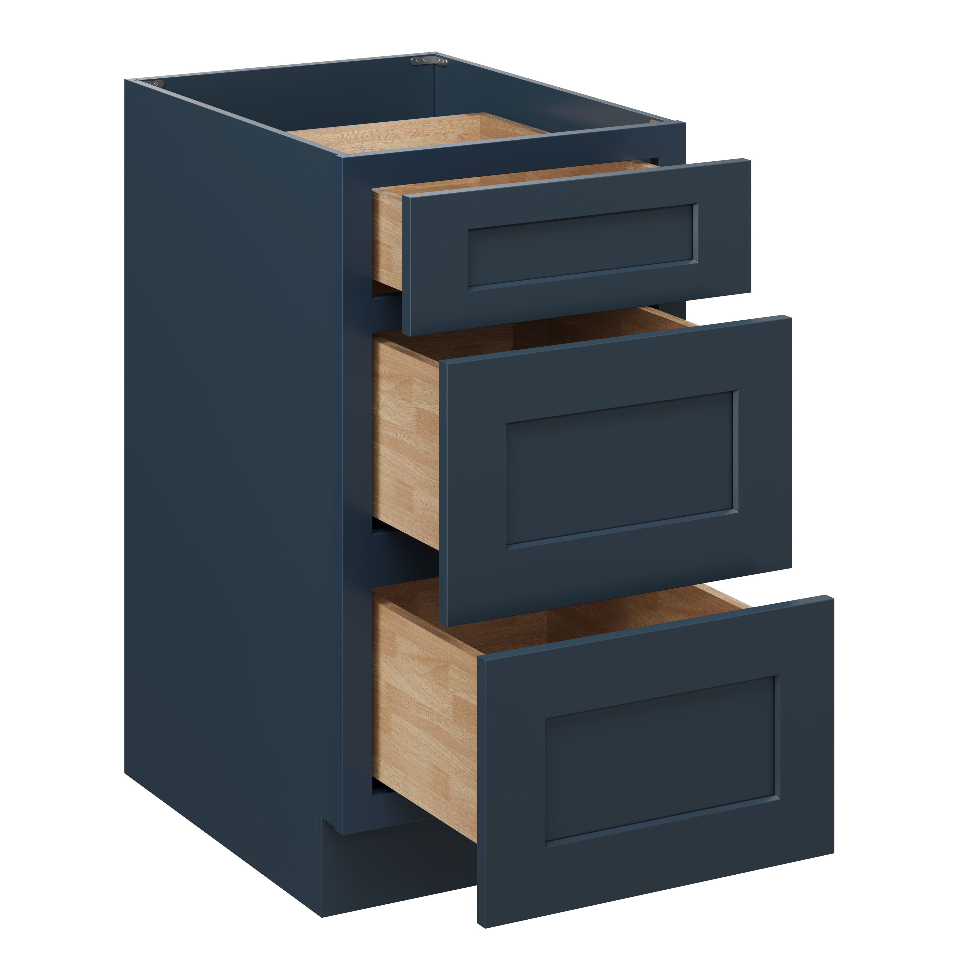 Cyber Grey RTA 18"W x 24"D x 34.5"H Base Cabinet with 3 Drawers