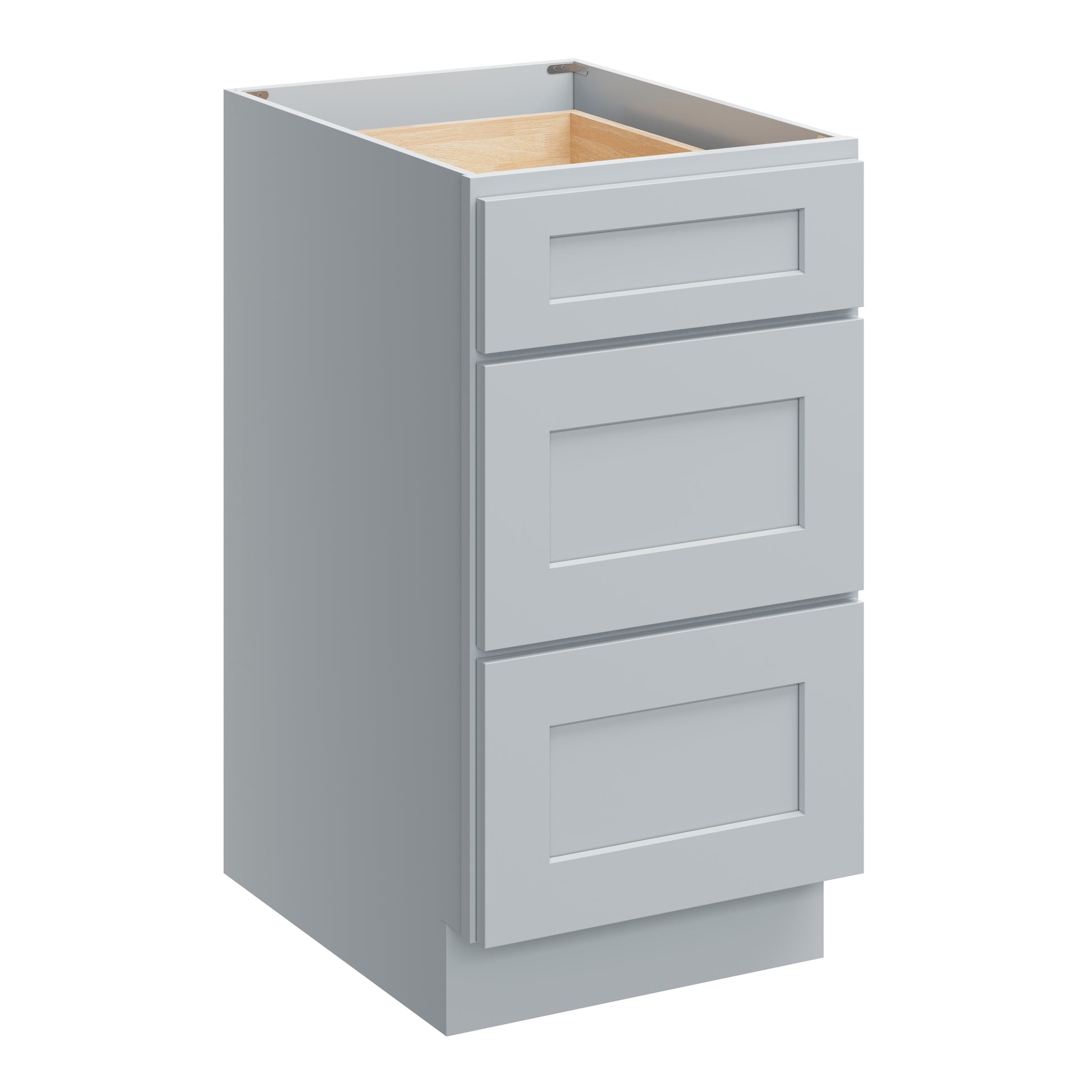 Dove Grey RTA 18"W x 24"D x 34.5"H Base Cabinet with 3 Drawers