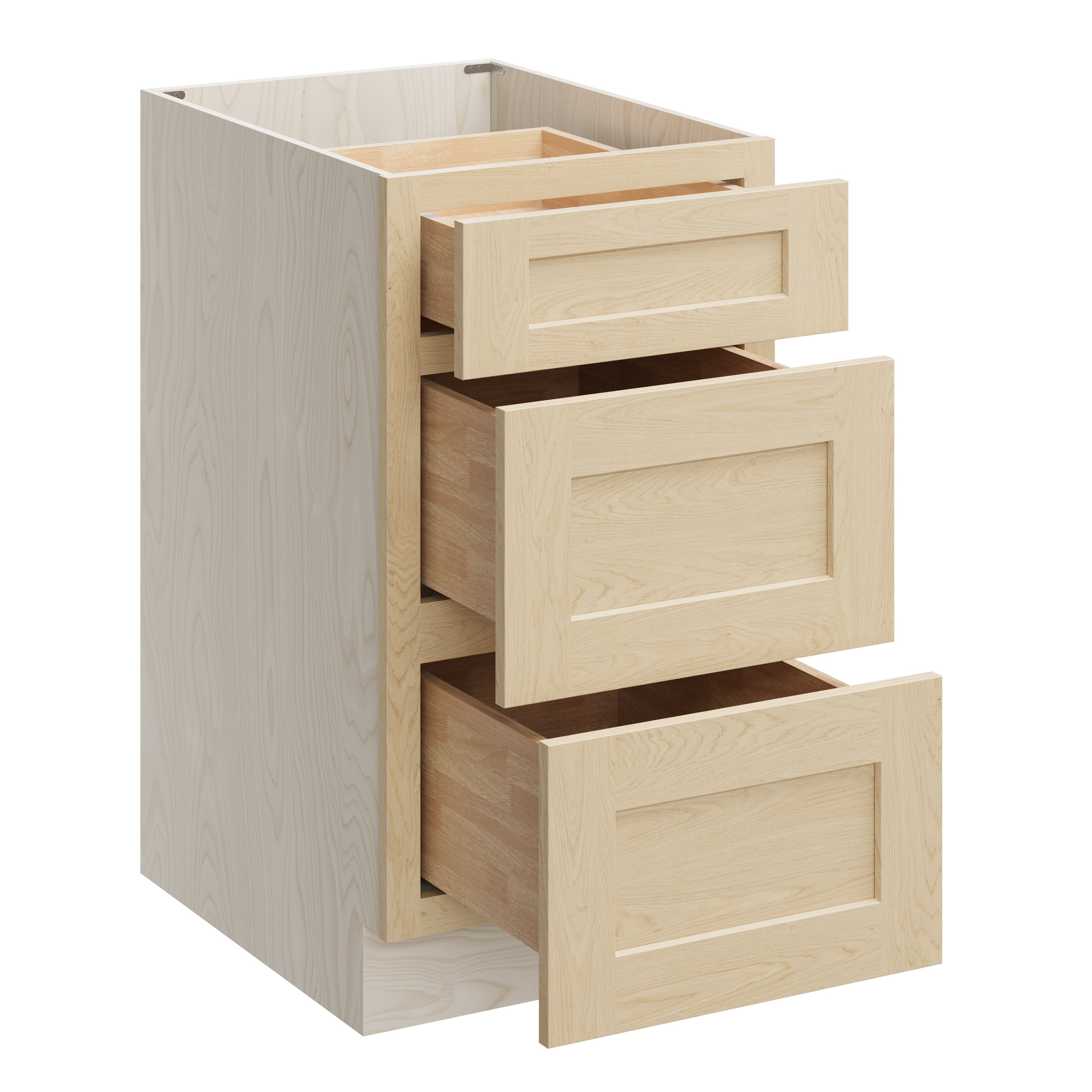 Versa Shaker RTA 18"W x 24"D x 34.5"H Base Cabinet with 3 Drawers