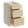 Versa Shaker RTA 18"W x 24"D x 34.5"H Base Cabinet with 3 Drawers