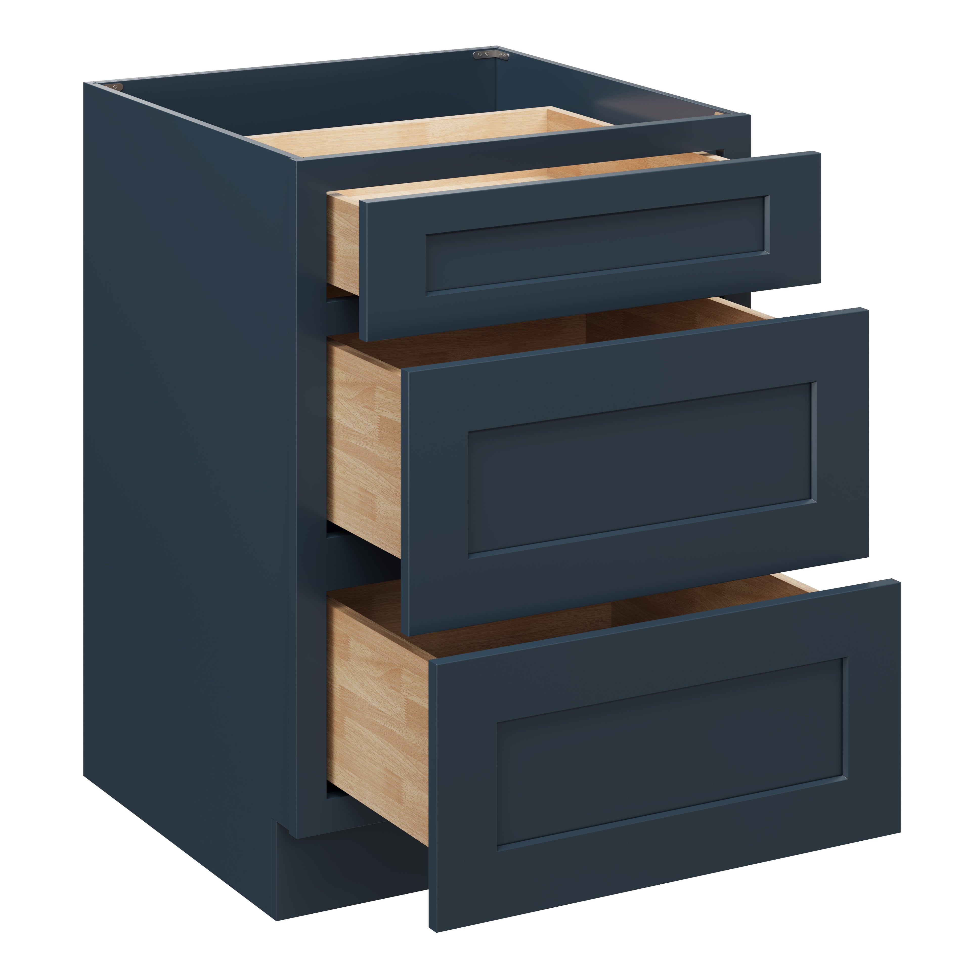 Cyber Grey RTA 24"W x 24"D x 34.5"H Base Cabinet with 3 Drawers