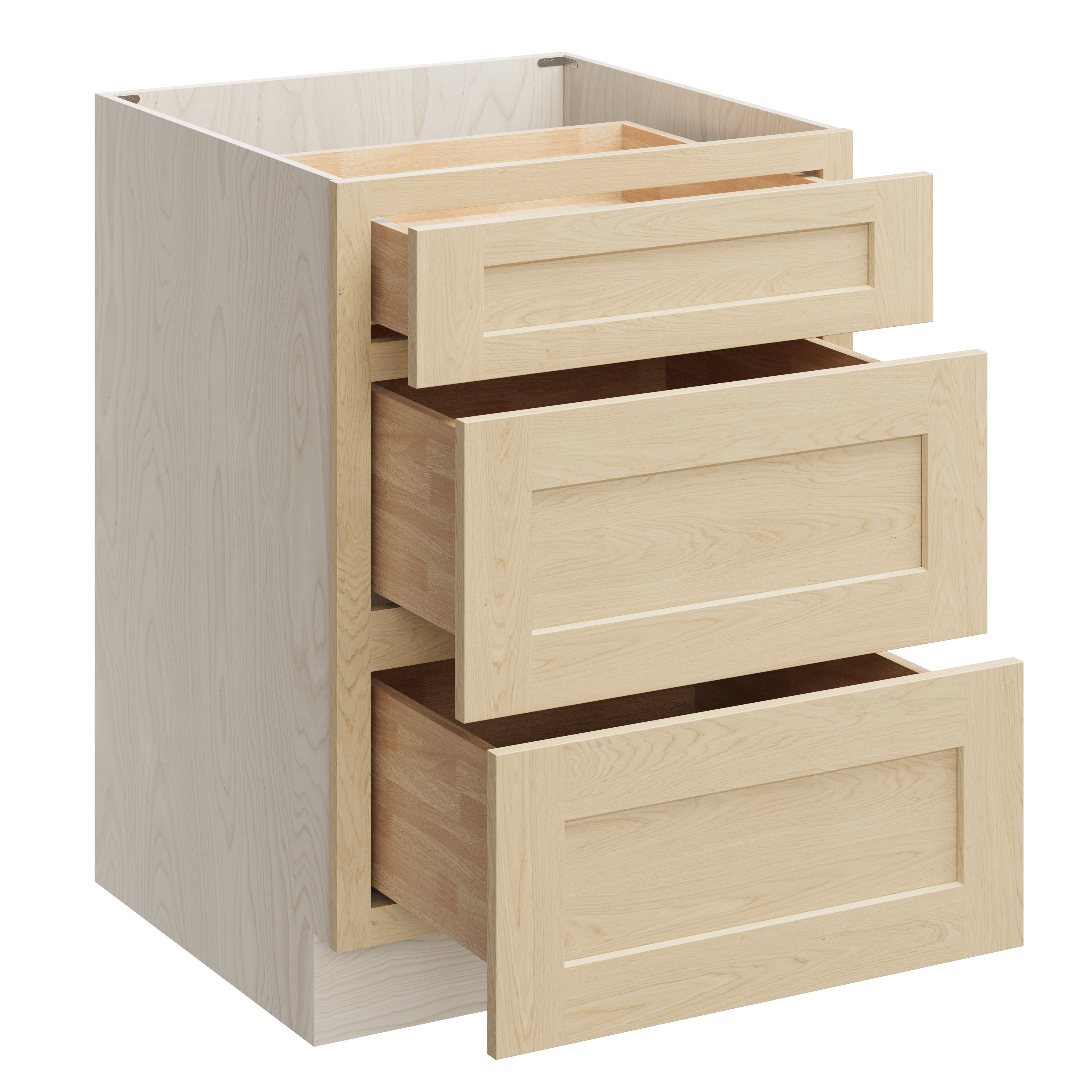 Versa Shaker RTA 24"W x 24"D x 34.5"H Base Cabinet with 3 Drawers