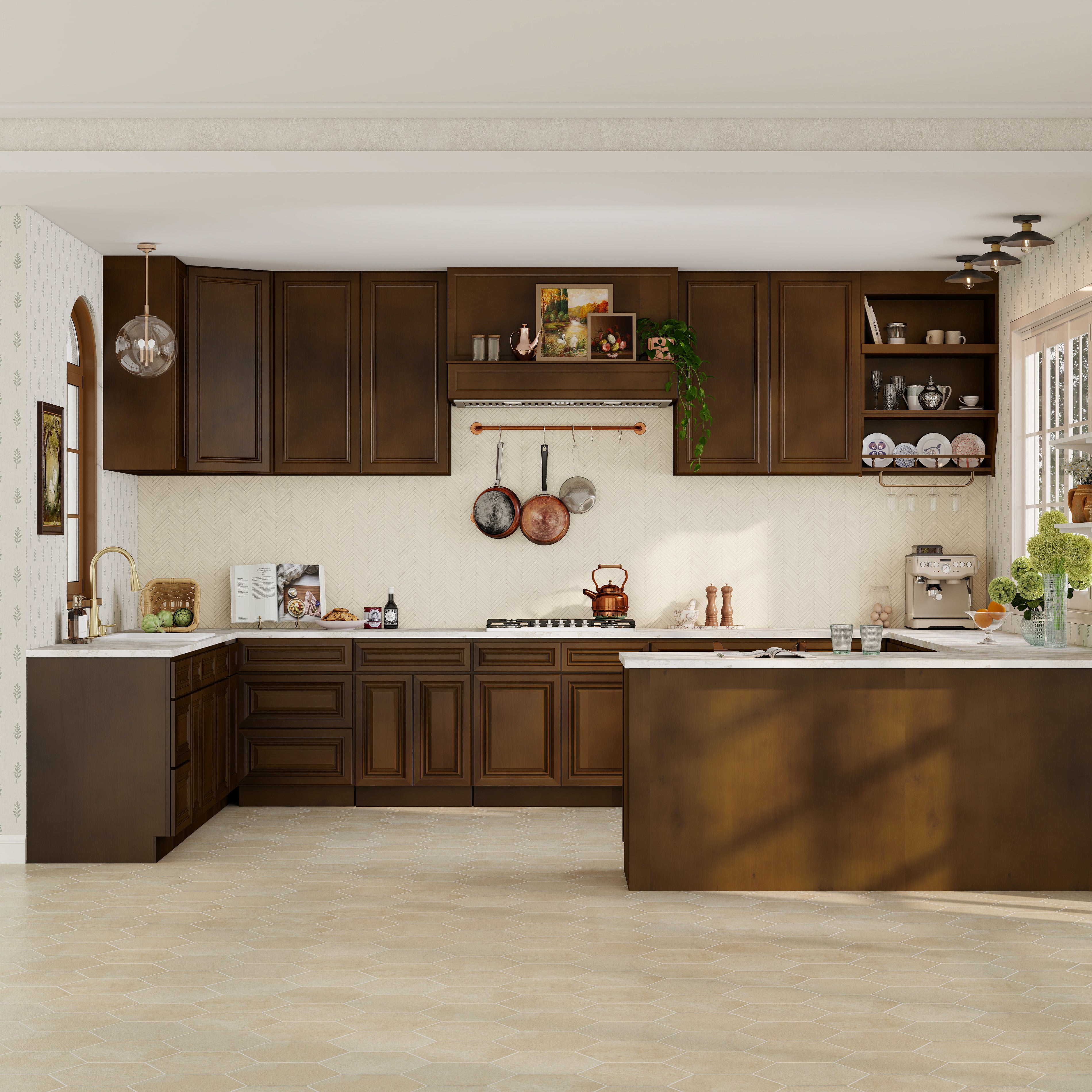 Dark Caramel - Ready To Assemble Kitchen Cabinets