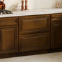 Dark Caramel RTA 30"W x 24"D x 34.5"H Base Cabinet with 2 Drawers