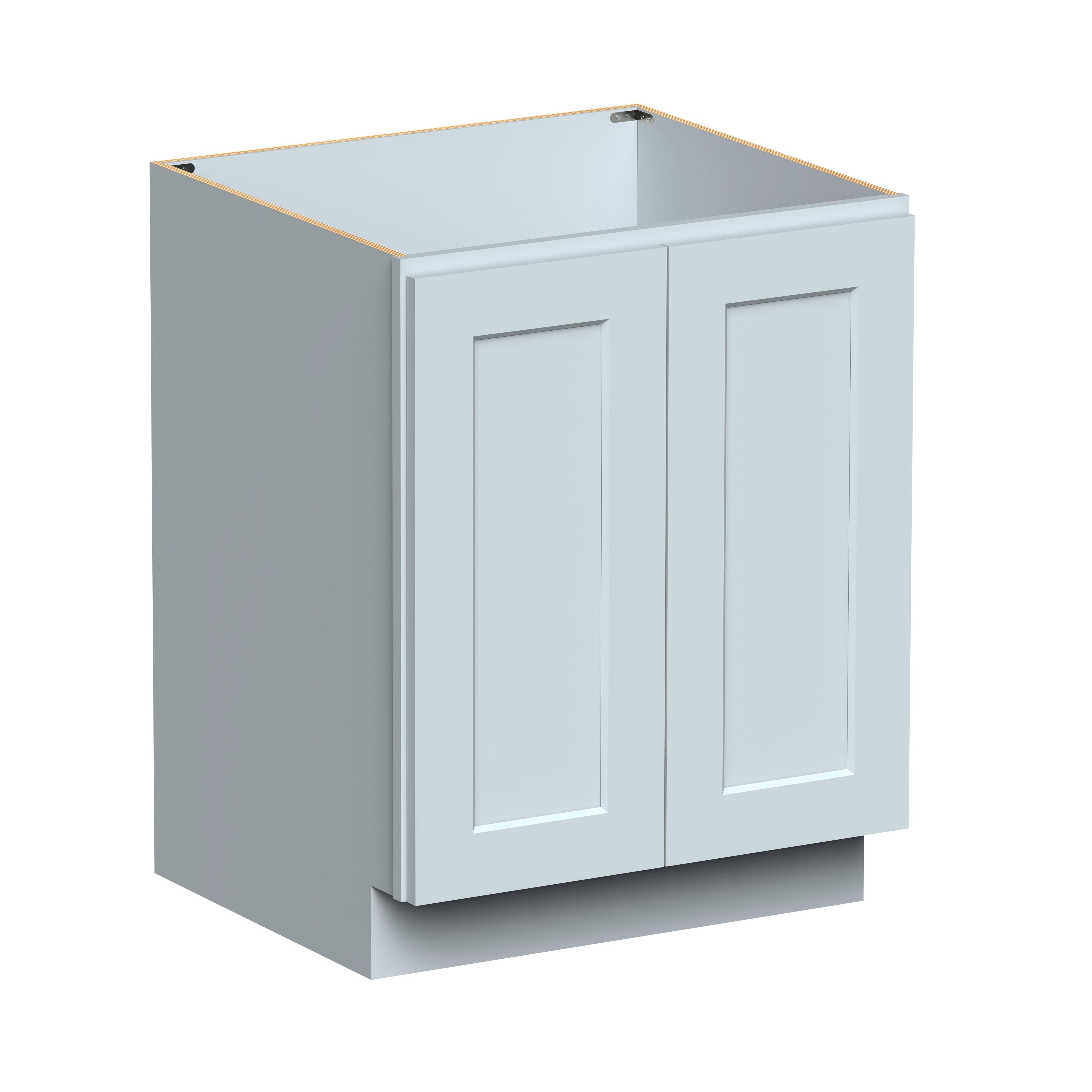 Dove Grey RTA 27"W x 24"D x 34.5"H Full Height Door Base Cabinet with 2 Doors