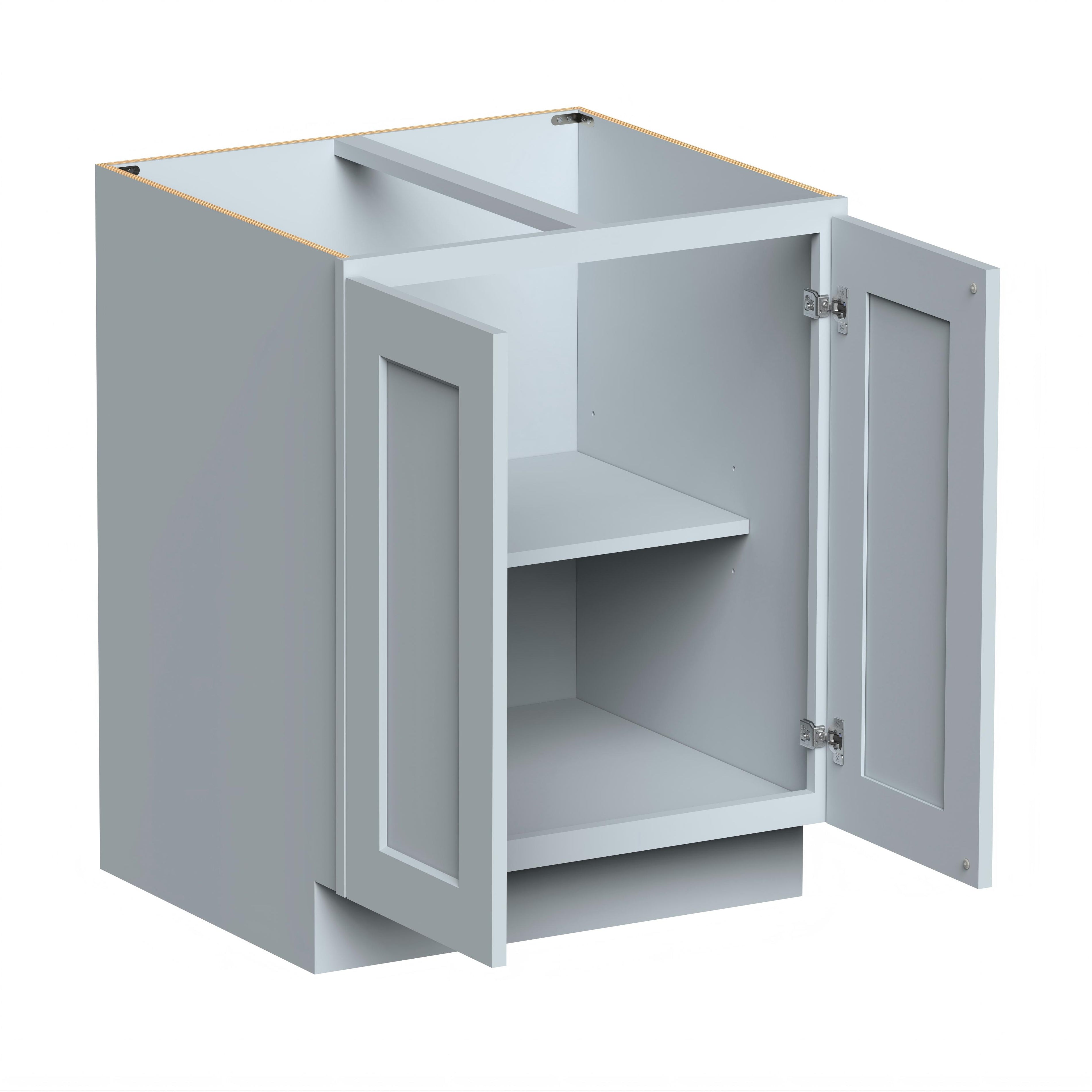Dove Grey RTA 27"W x 24"D x 34.5"H Full Height Door Base Cabinet with 2 Doors