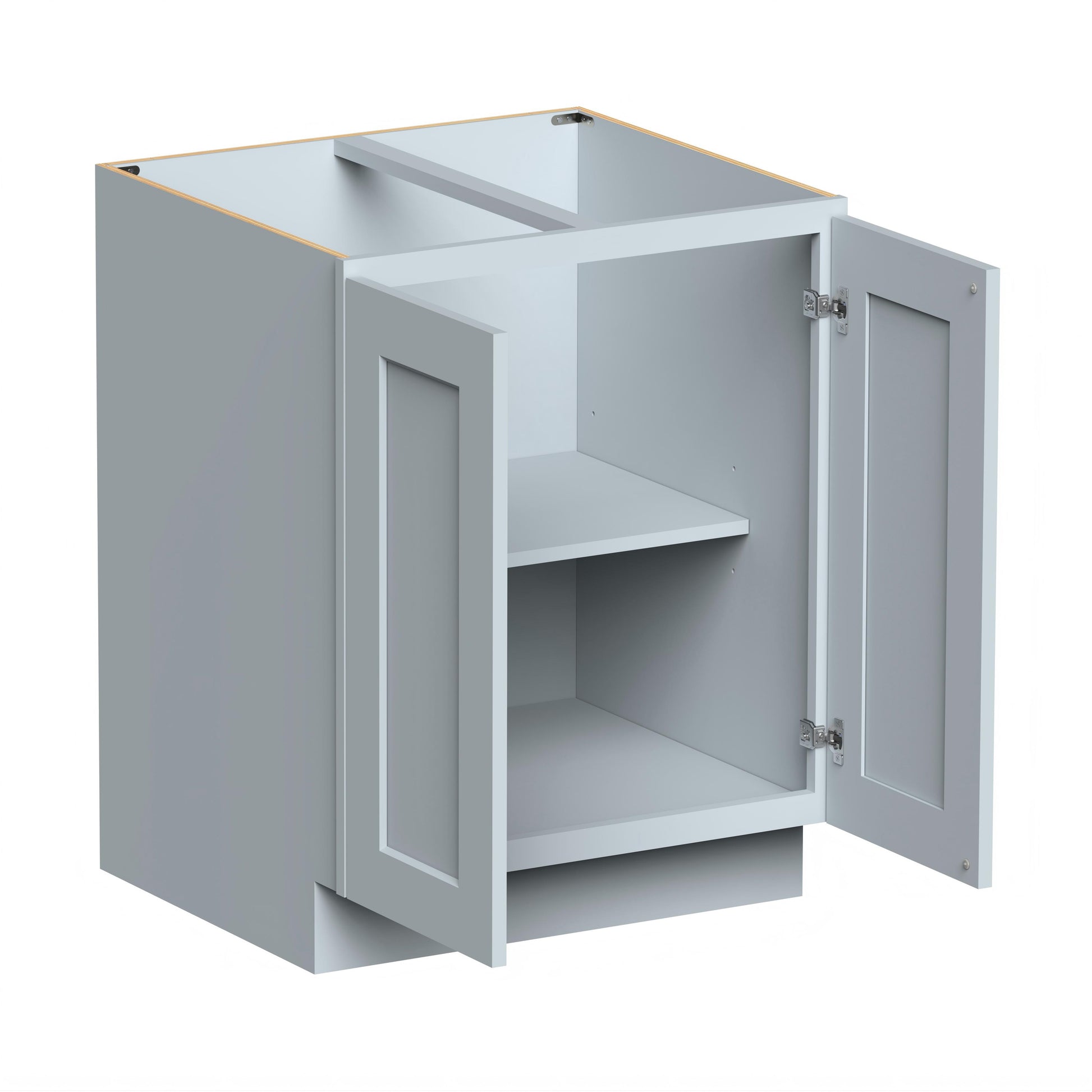 Dove Grey RTA 27"W x 24"D x 34.5"H Full Height Door Base Cabinet with 2 Doors