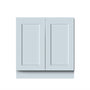 Dove Grey RTA 33"W x 24"D x 34.5"H Full Height Door Base Cabinet with 2 Doors
