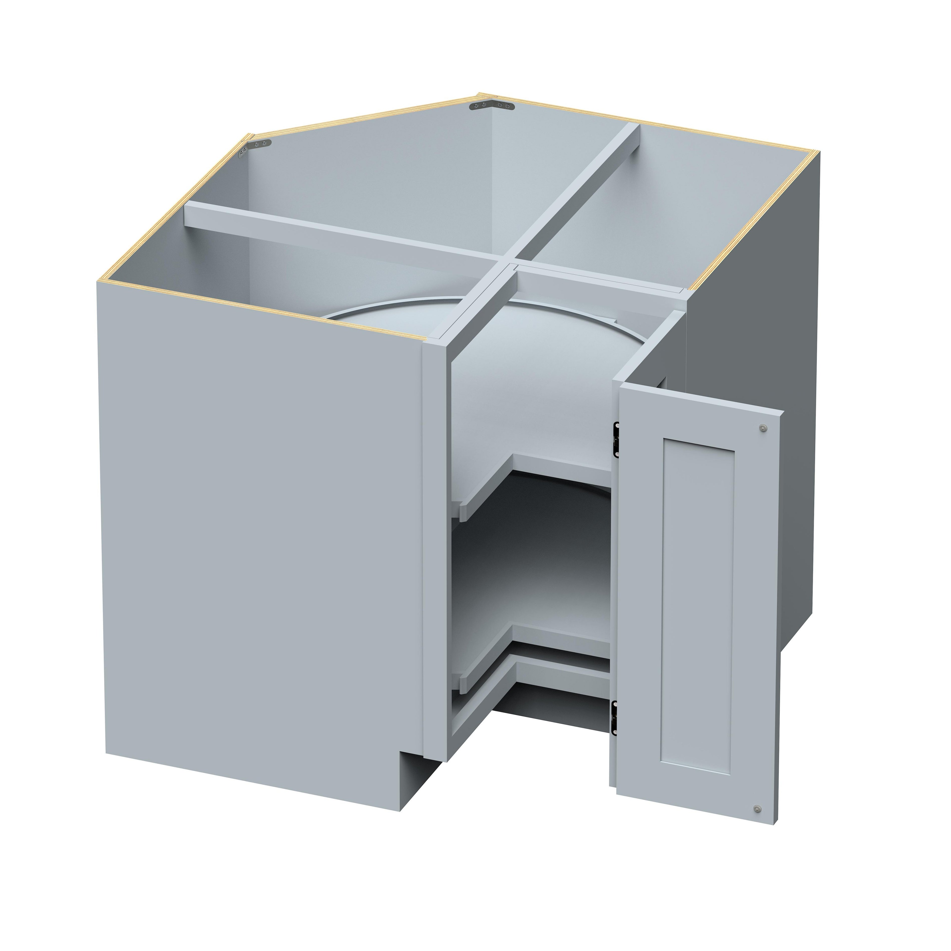 36"W x 24"D x 34.5"H Plywood Lazy Susan Corner Base Kitchen Cabinet with 2 Doors Ready to Assemble