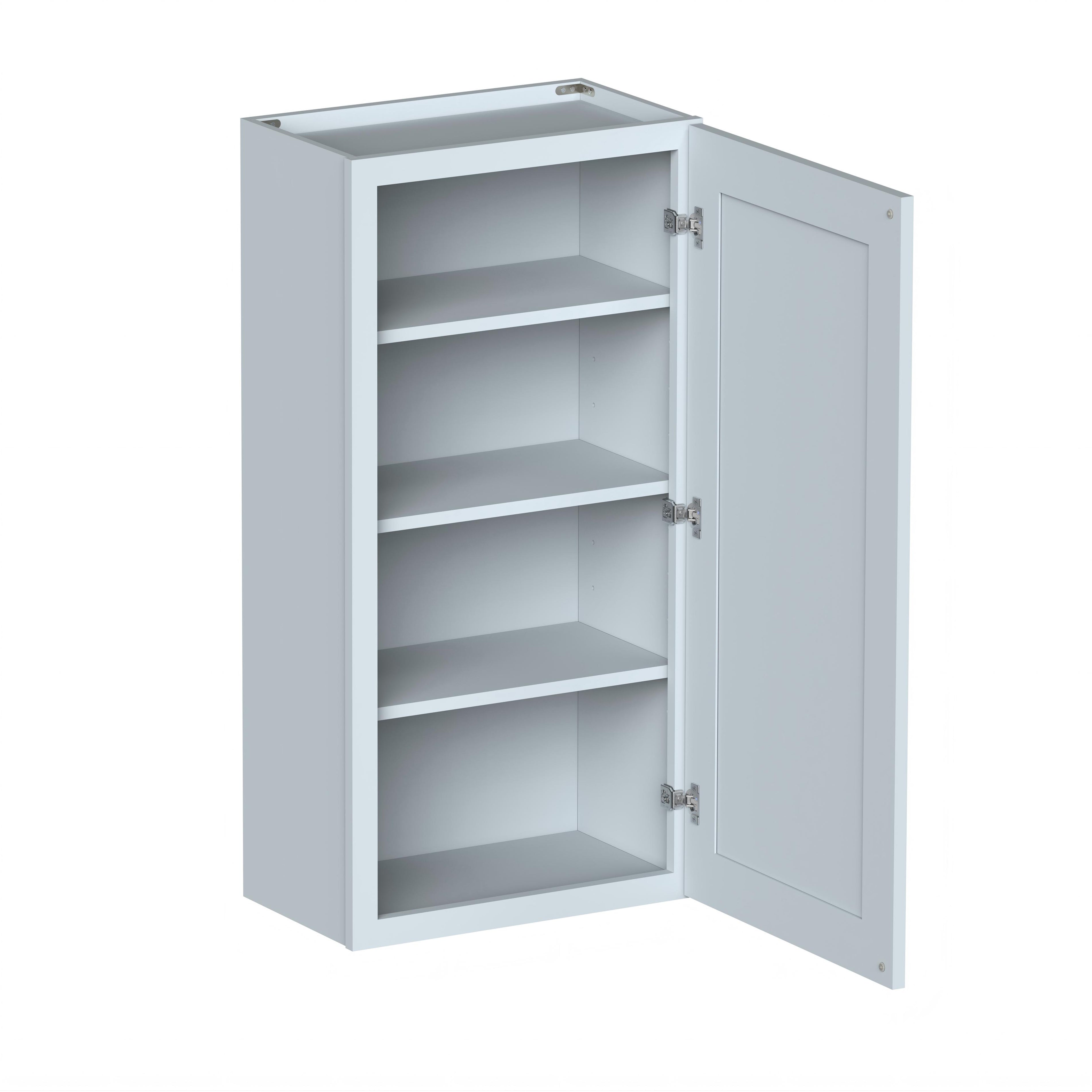 Dove Grey RTA 21"W x 12"D x 42"H Standard Wall Cabinet with 1 Door and 3 Shelves