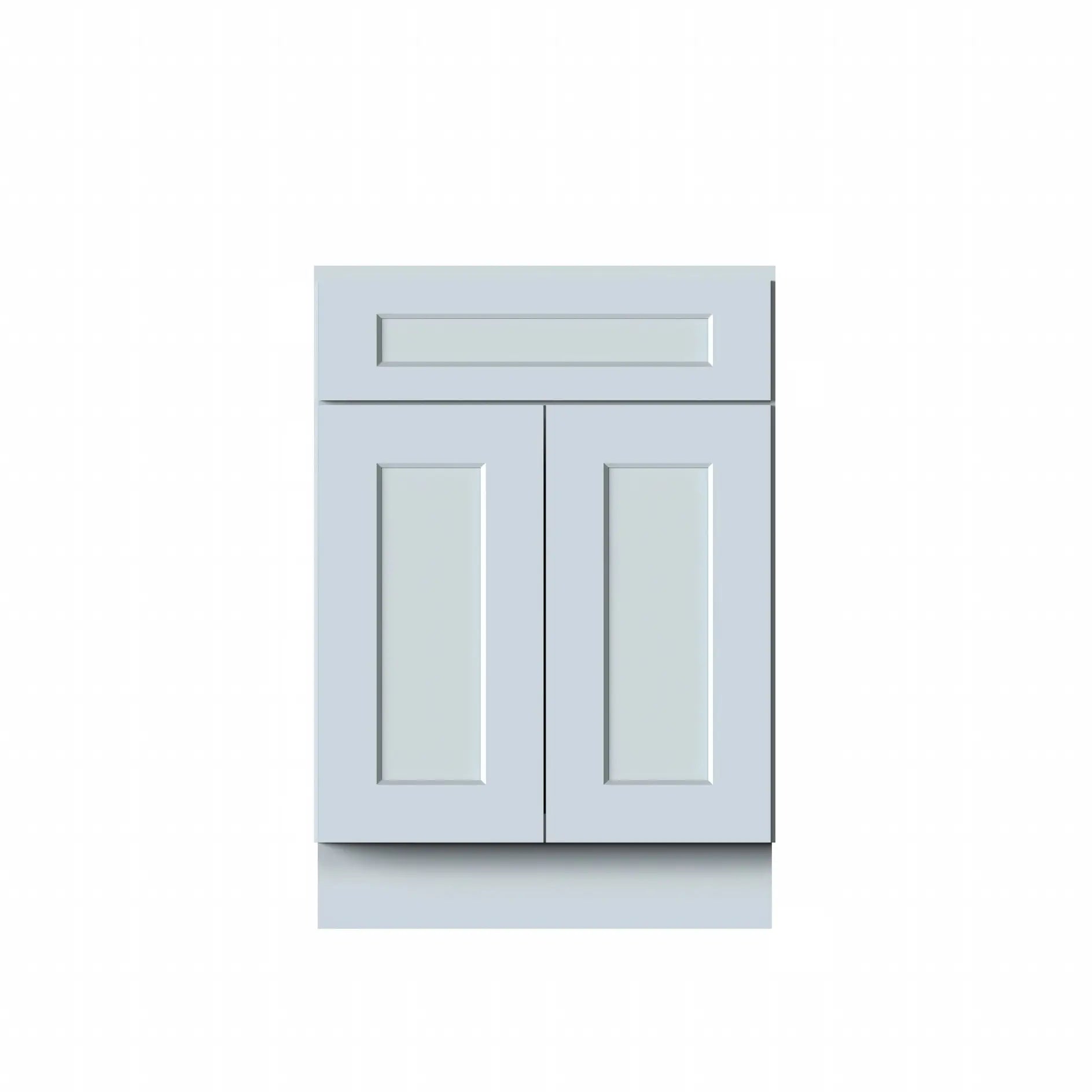 Dove Grey RTA 24"/30"W x 21"D x 34.5"H Vanity Base Cabinet with 2 Doors and 1 False Drawer