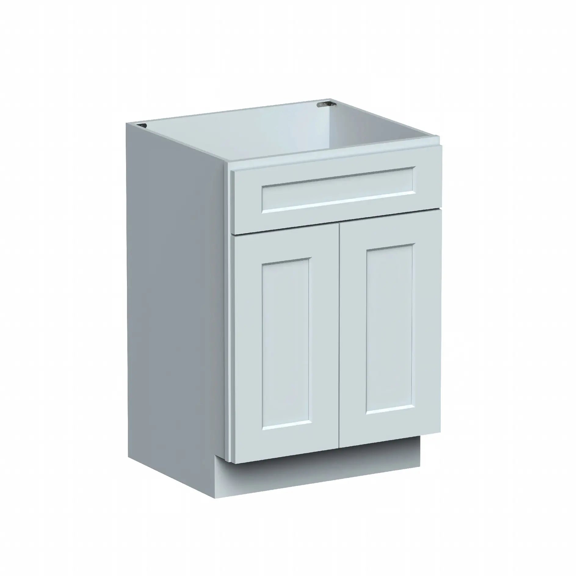 Dove Grey RTA 24"/30"W x 21"D x 34.5"H Vanity Base Cabinet with 2 Doors and 1 False Drawer