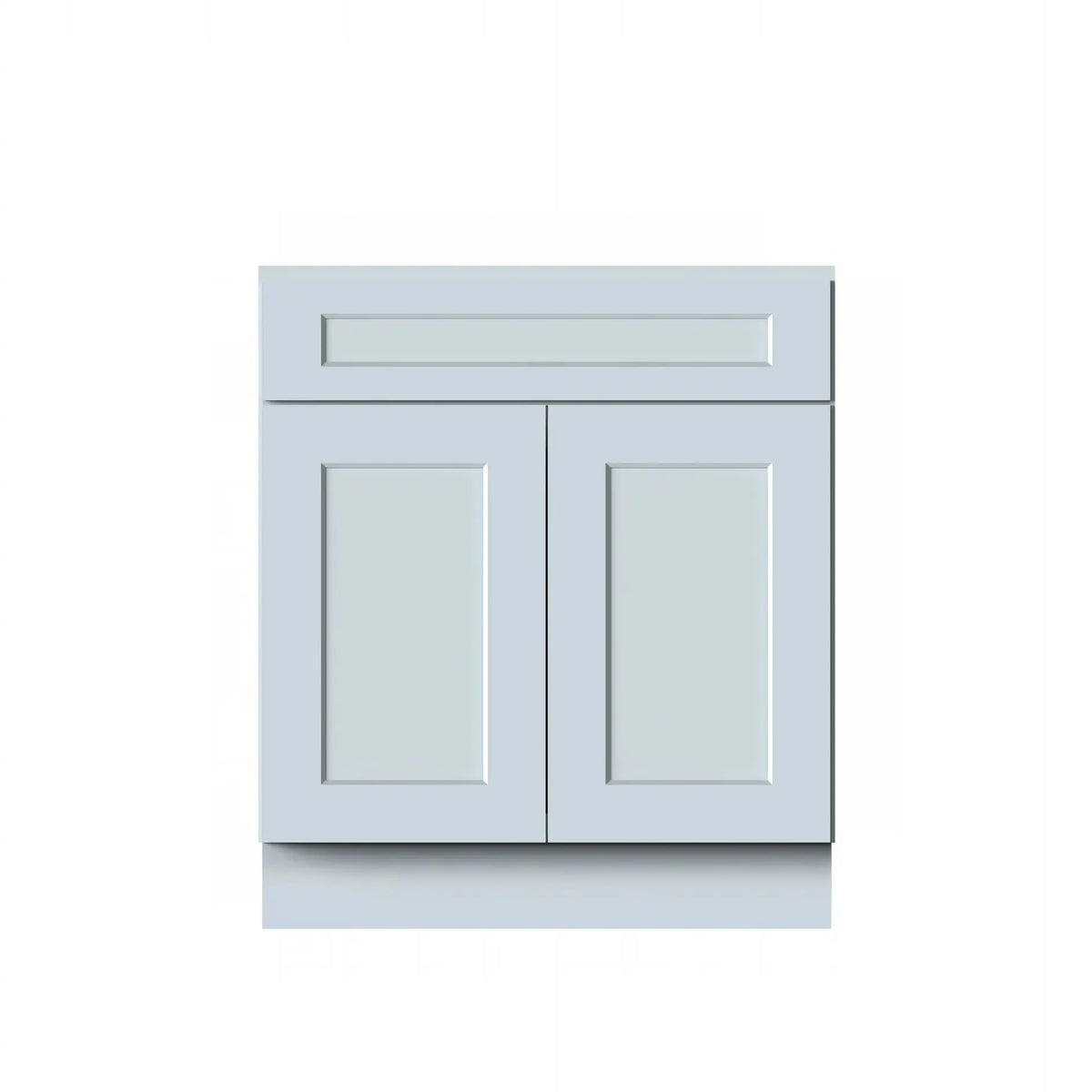 Dove Grey RTA 24"/30"W x 21"D x 34.5"H Vanity Base Cabinet with 2 Doors and 1 False Drawer