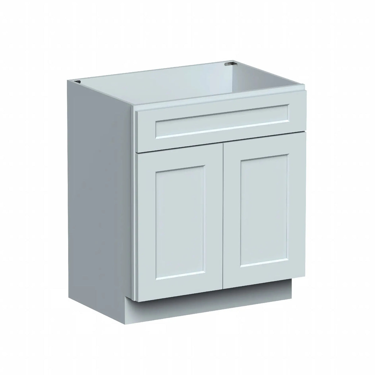 Dove Grey RTA 24"/30"W x 21"D x 34.5"H Vanity Base Cabinet with 2 Doors and 1 False Drawer