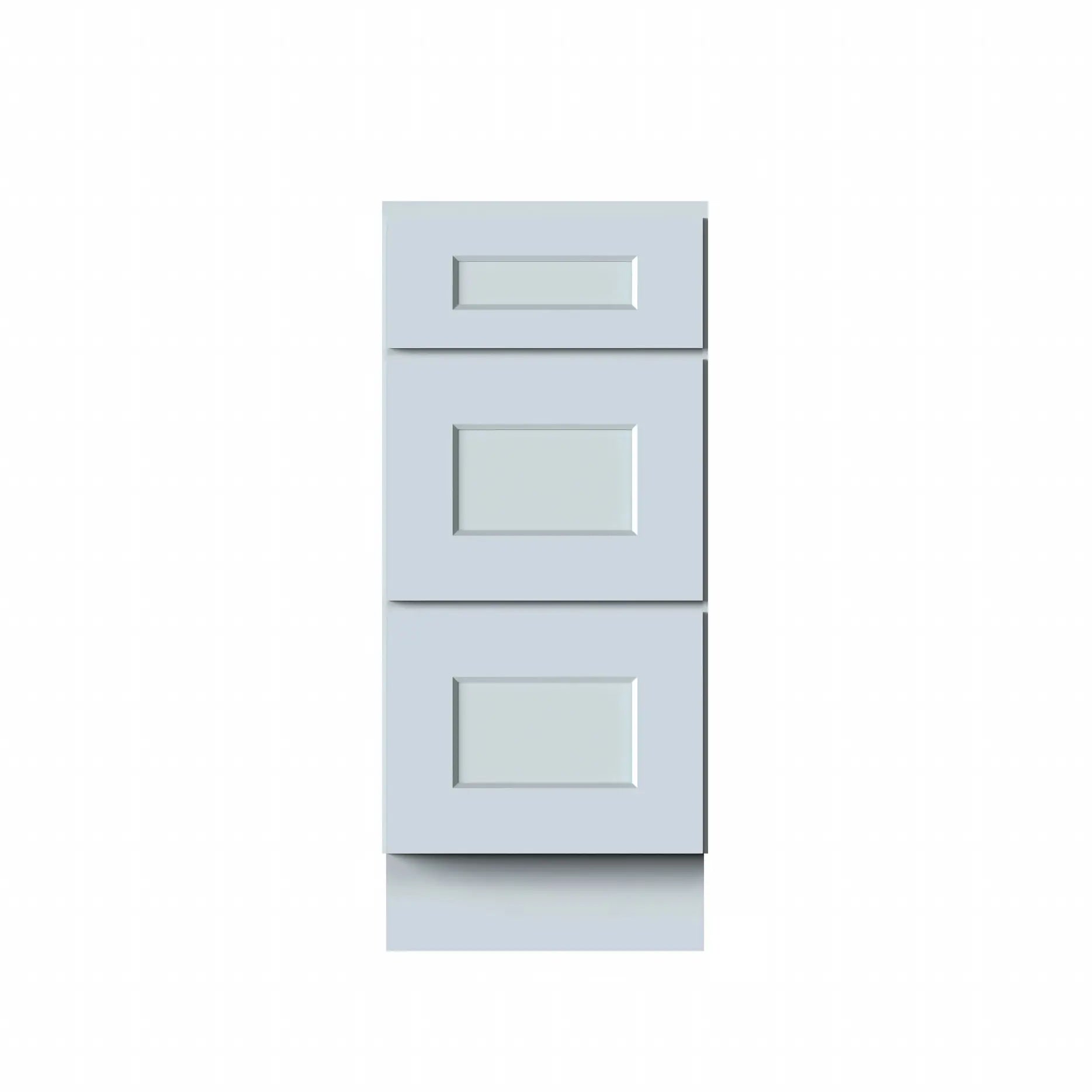 Dove Grey RTA 12"-24"W x 21"D x 34.5"H Vanity Drawer Base Cabinet with 3 Drawers