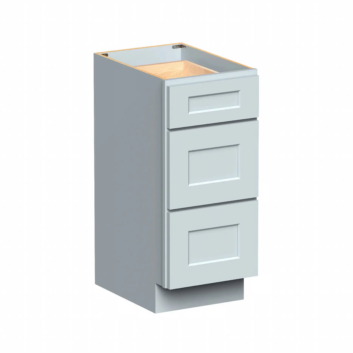 Dove Grey RTA 12"-24"W x 21"D x 34.5"H Vanity Drawer Base Cabinet with 3 Drawers