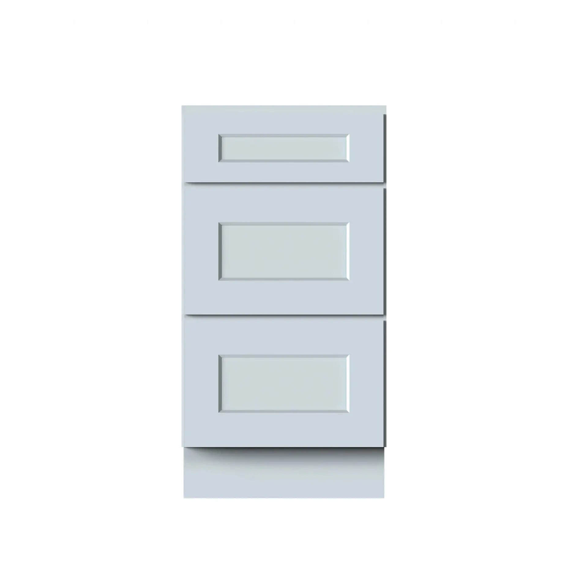 Dove Grey RTA 12"-24"W x 21"D x 34.5"H Vanity Drawer Base Cabinet with 3 Drawers