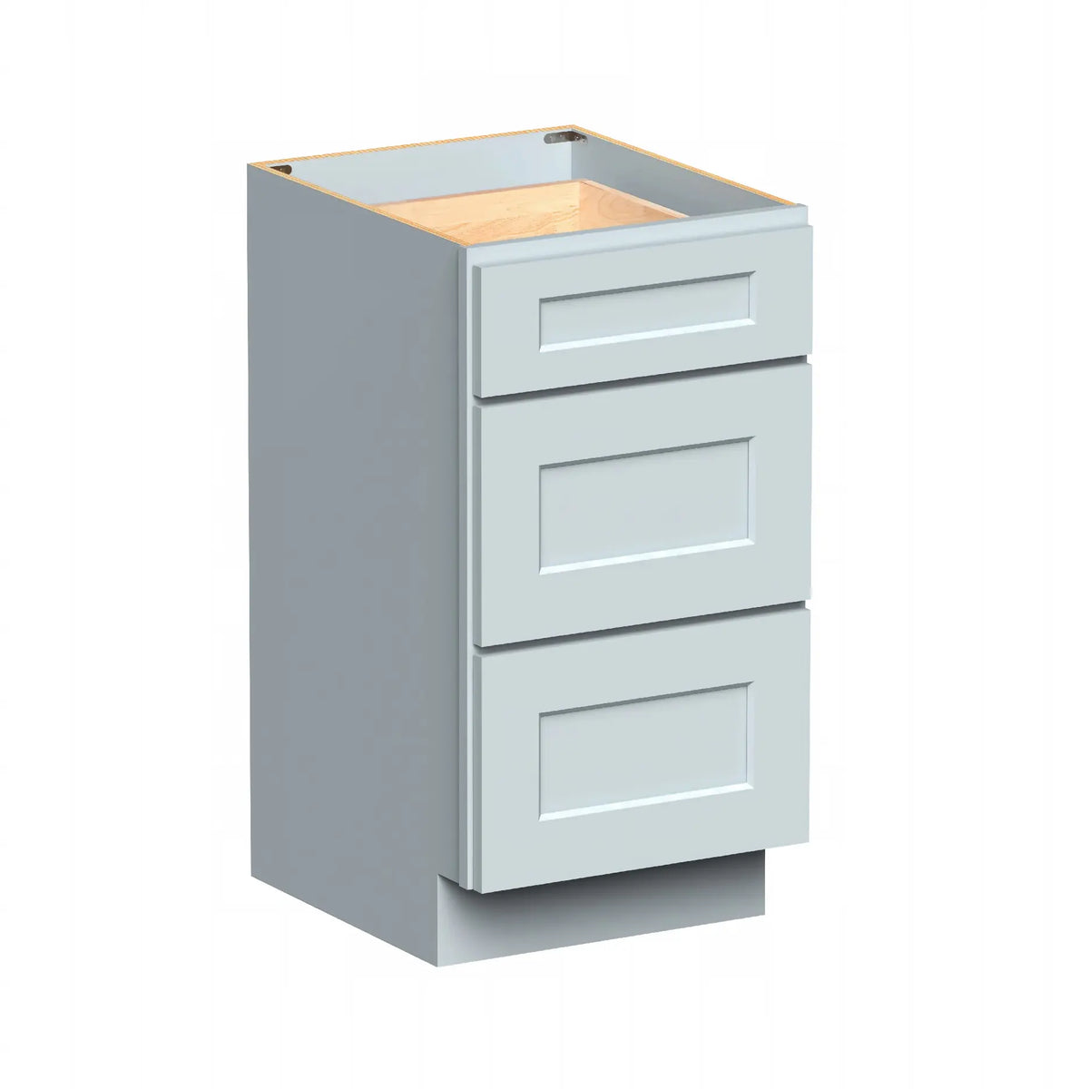 Dove Grey RTA 12"-24"W x 21"D x 34.5"H Vanity Drawer Base Cabinet with 3 Drawers