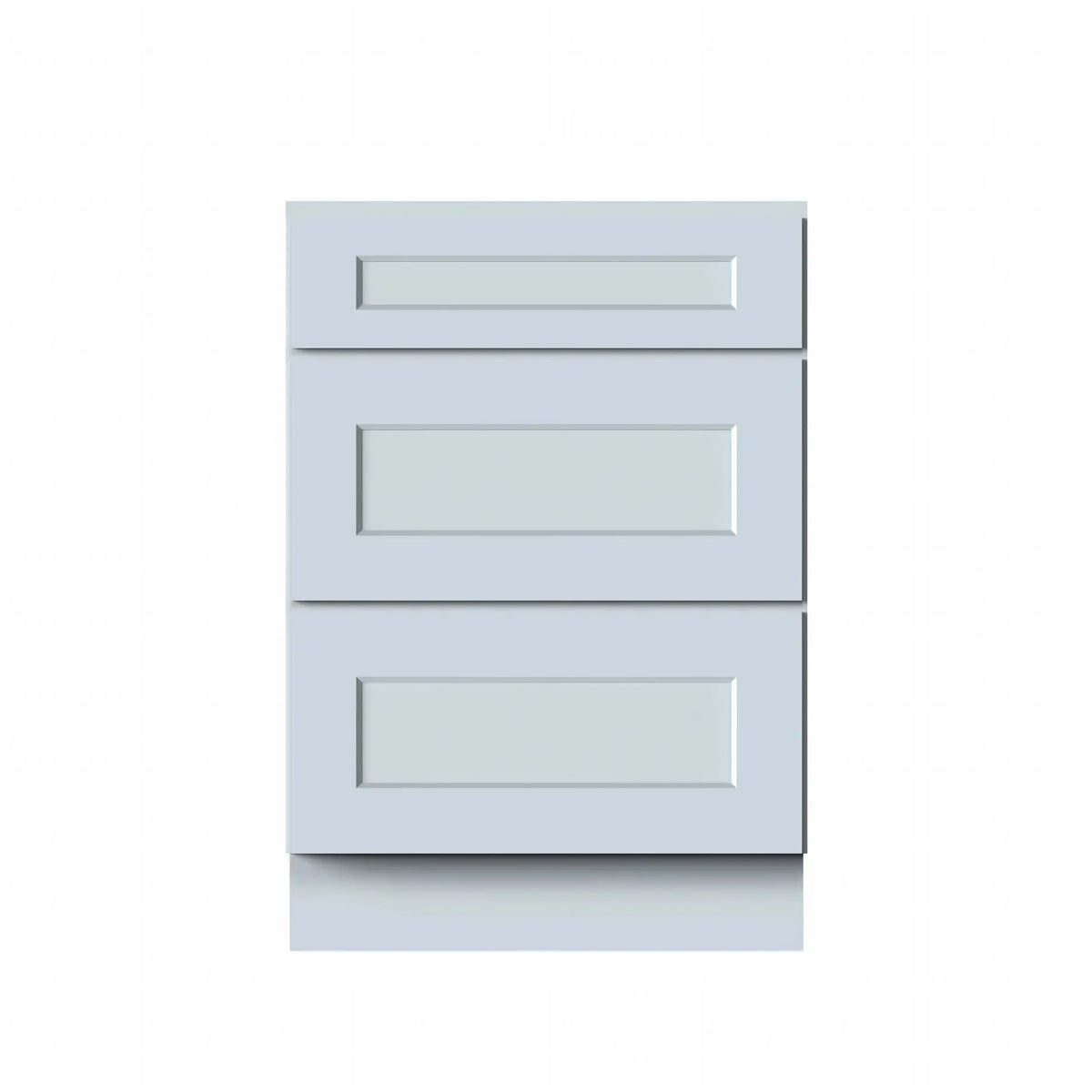 Dove Grey RTA 12"-24"W x 21"D x 34.5"H Vanity Drawer Base Cabinet with 3 Drawers