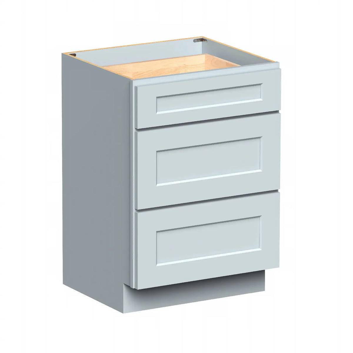 Dove Grey RTA 12"-24"W x 21"D x 34.5"H Vanity Drawer Base Cabinet with 3 Drawers