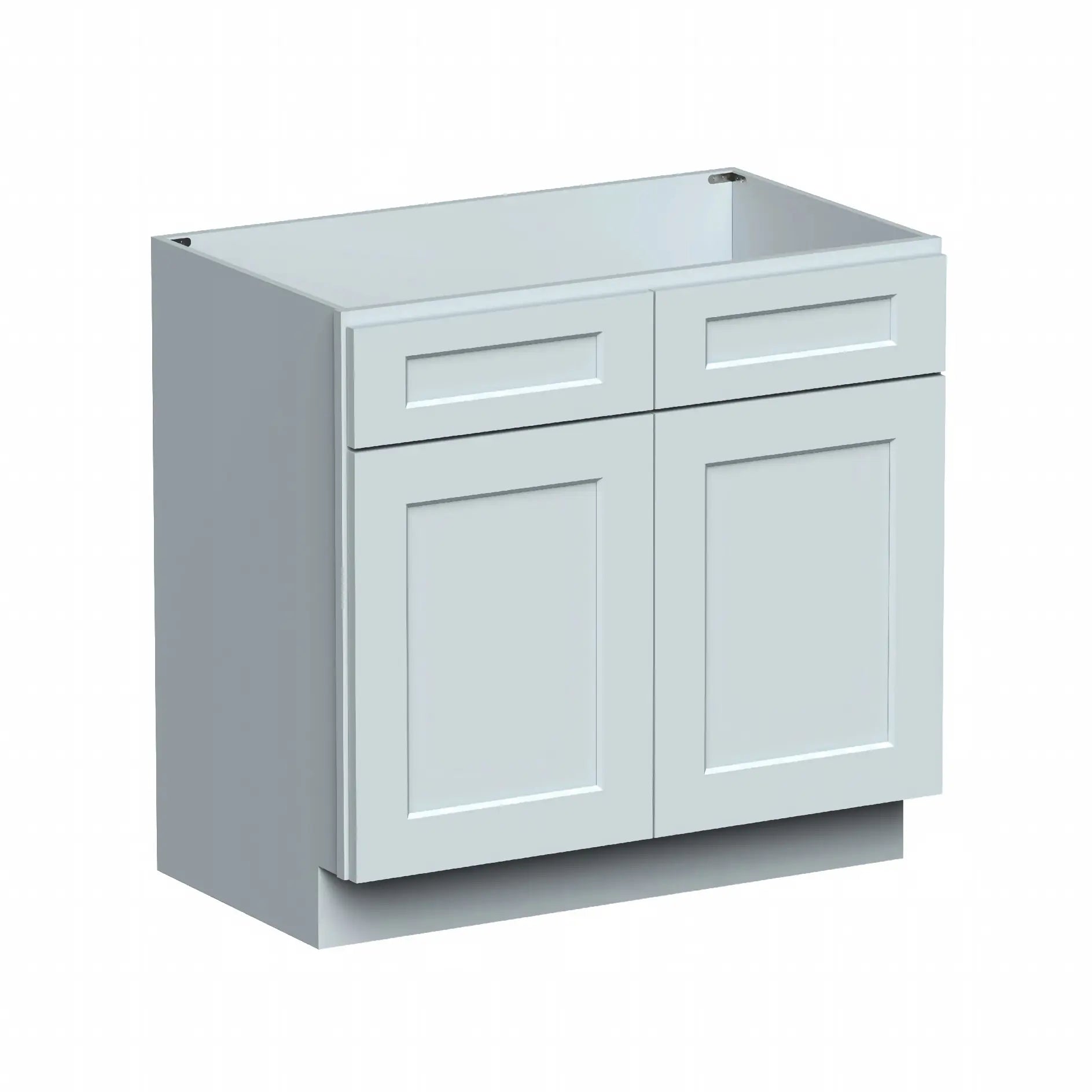 Dove Grey RTA 36"W x 21"D x 34.5"H Vanity Base Cabinet with 2 Doors and 1 False Drawer