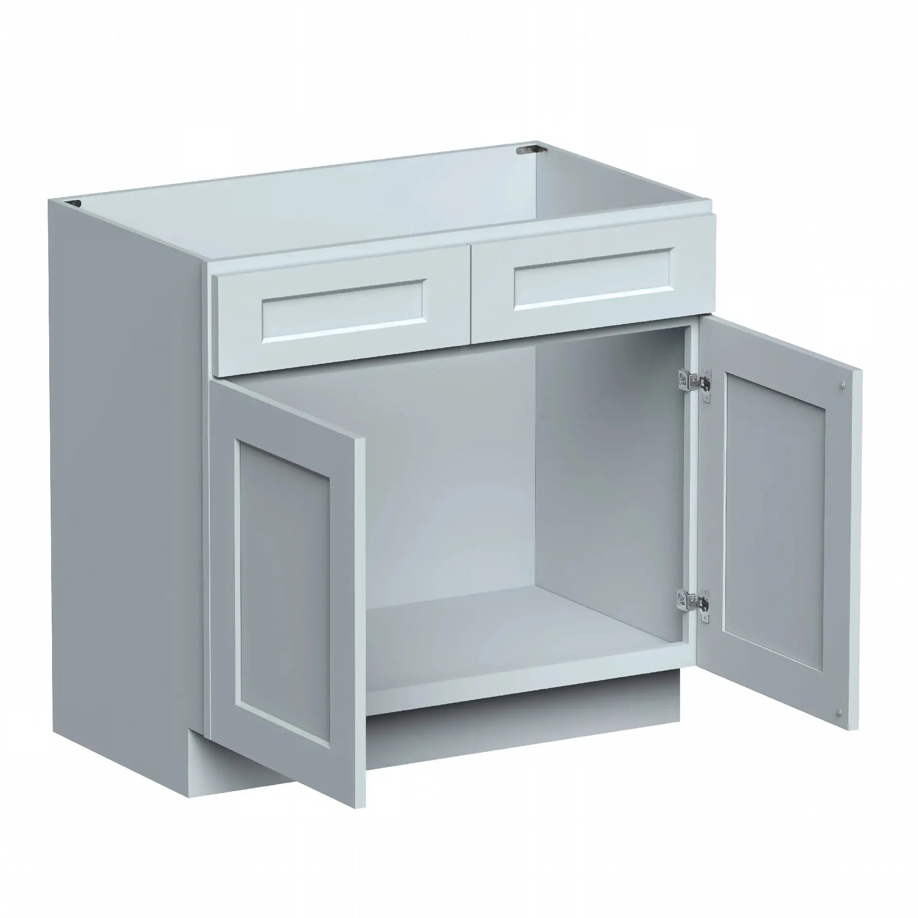 Dove Grey RTA 36"W x 21"D x 34.5"H Vanity Base Cabinet with 2 Doors and 1 False Drawer