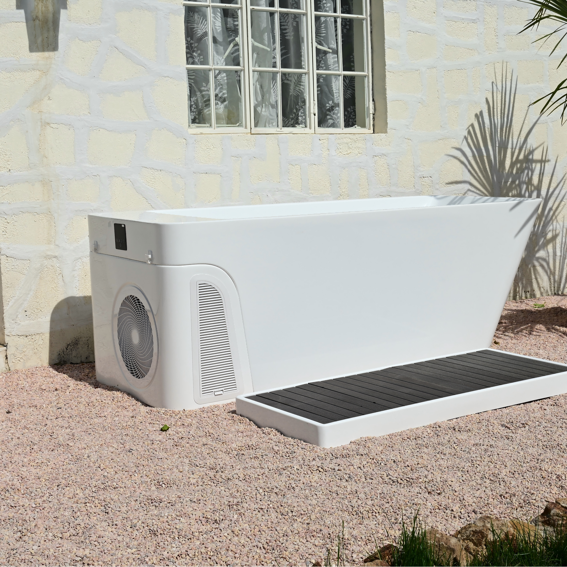 77" All-in-One Cold Plunge Tub with Built-In Chiller/Heater and Insulated Cover
