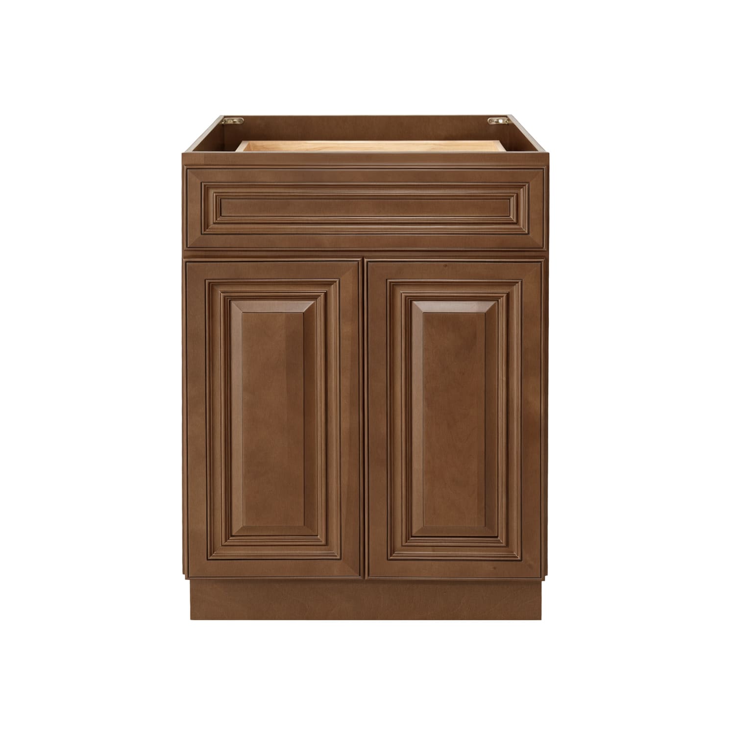 Dark Caramel RTA 24"W x 24"D x 34.5"H Base Cabinet with 1 Drawer and 2 Doors