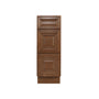 Dark Caramel RTA 12"W x 24"D x 34.5"H Base Cabinet with 3 Drawers