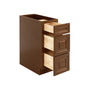 Dark Caramel RTA 12"W x 24"D x 34.5"H Base Cabinet with 3 Drawers