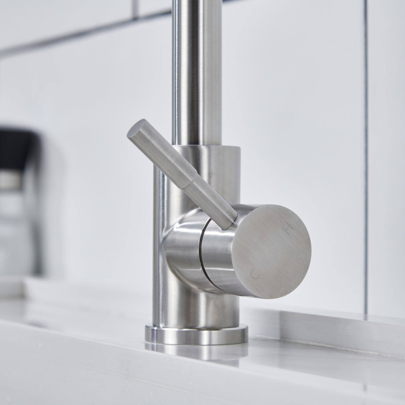 Brushed Nickel Stainless Steel Single-Handle High-Arc Kitchen Faucet