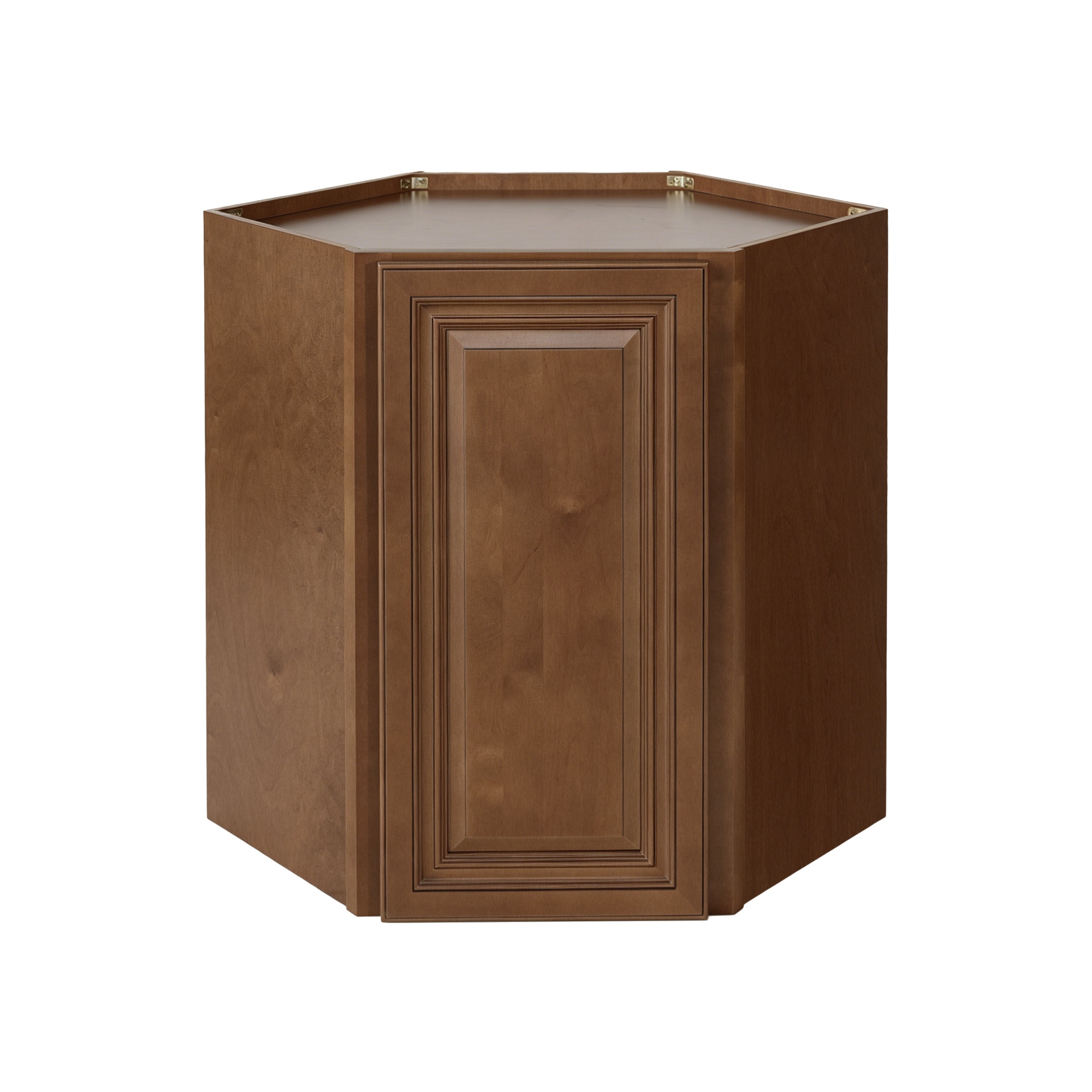 Dark Caramel RTA 24"W x 12"D x 30"H Wall Diagonal Corner Cabinet with 1 Door & 2 Shelves