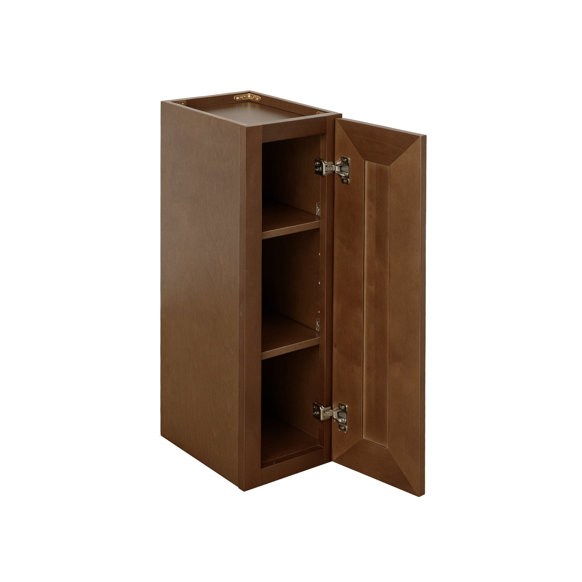 Dark Caramel RTA 9"W x 12"D x 30"H Standard Wall Cabinet with 1 Door & 2 Shelves