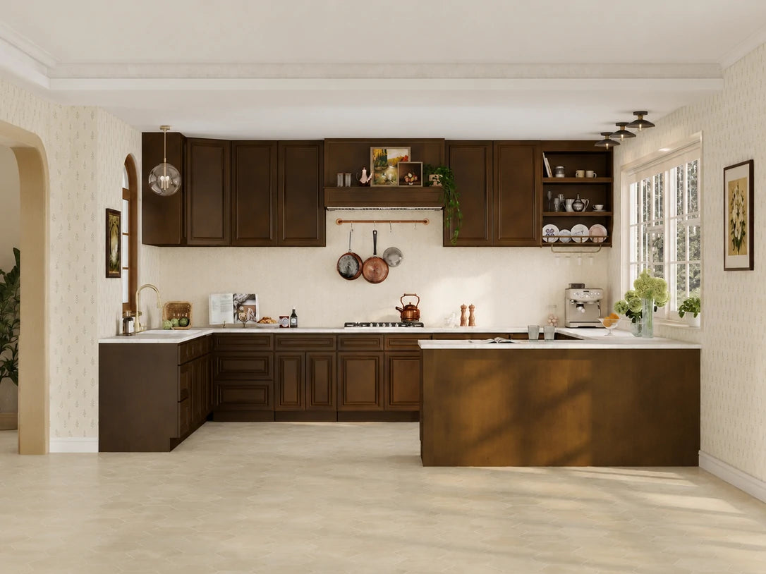 Dark Caramel Cabinets