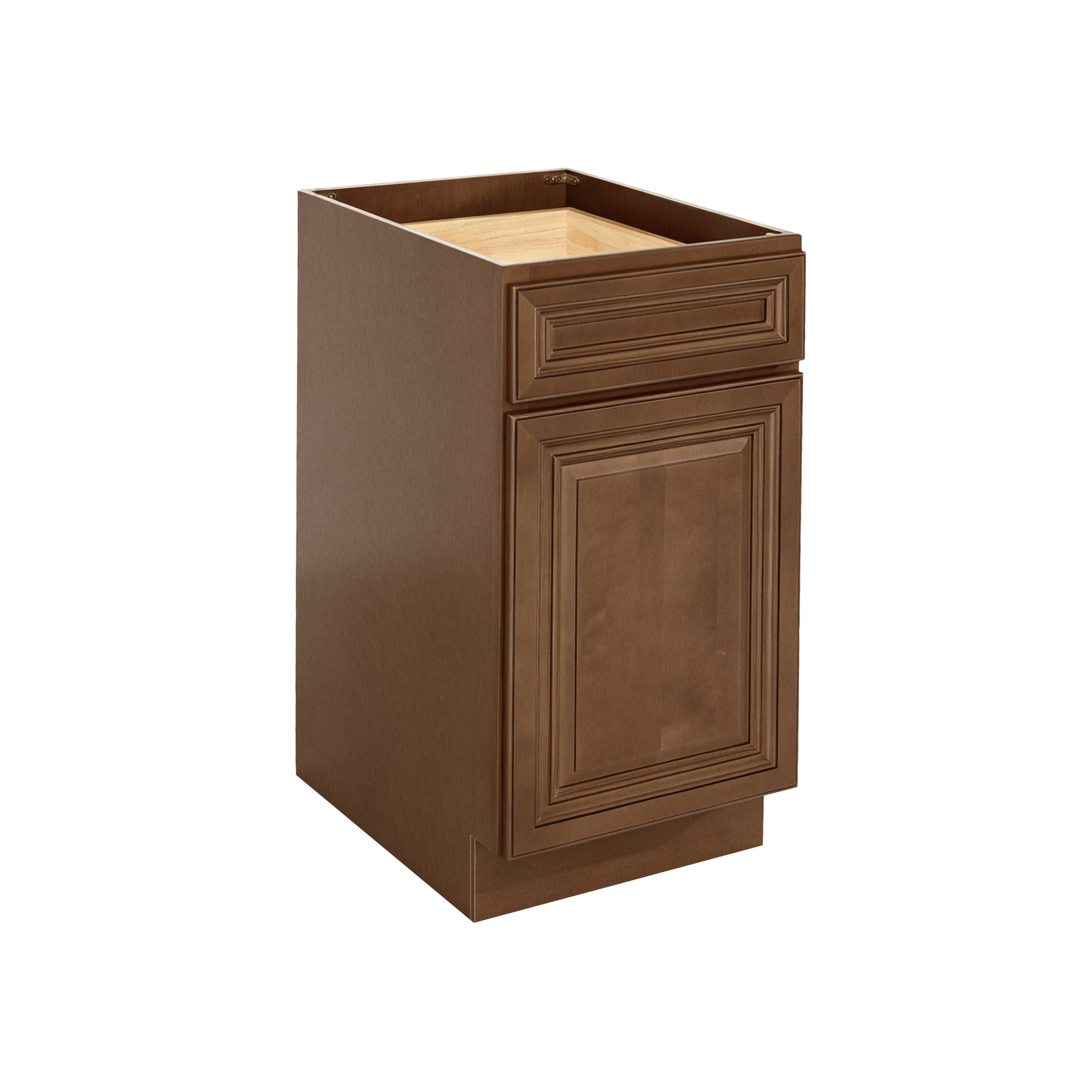 Dark Caramel RTA 18"W x 24"D x 34.5"H Waste Basket Base with 2 Drawers