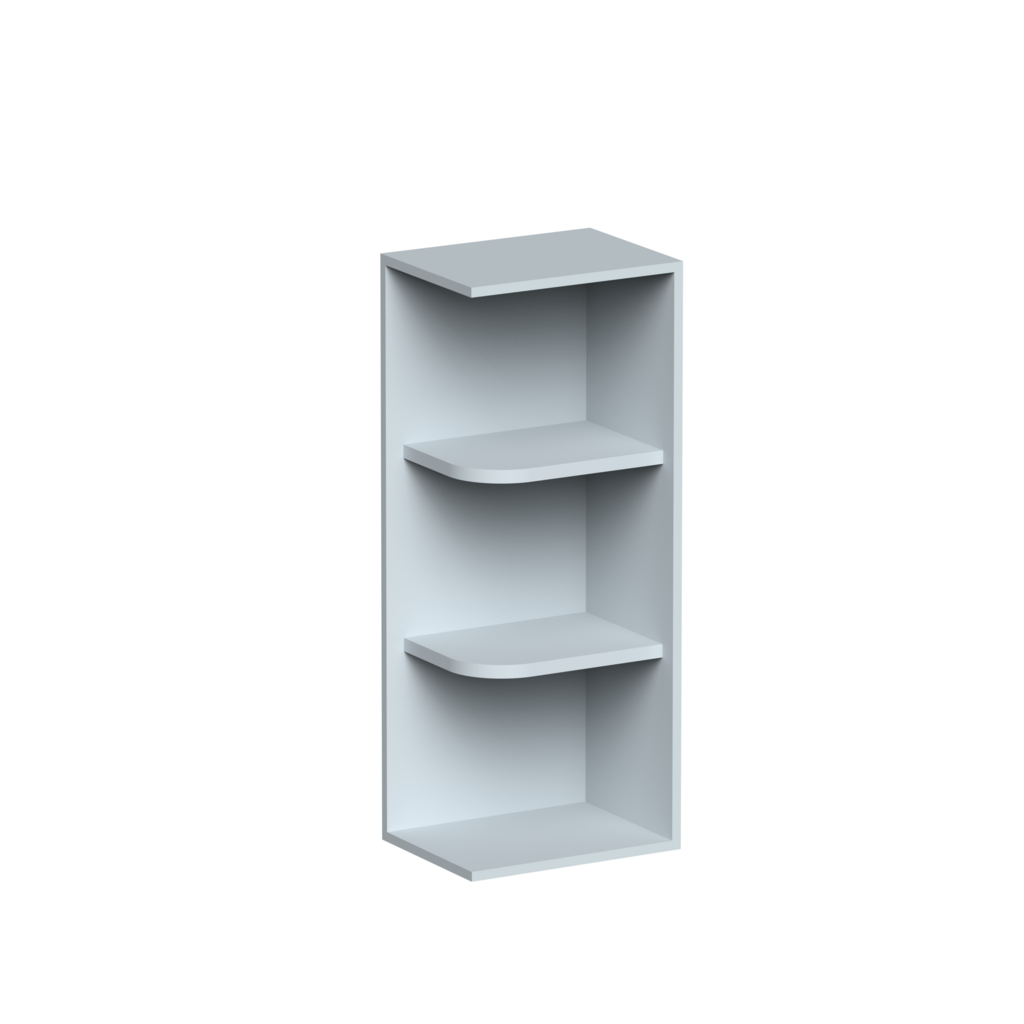 Dove Grey RTA 12"W x 30"H x 9"D 2-Shelf Wall End Open Shelf