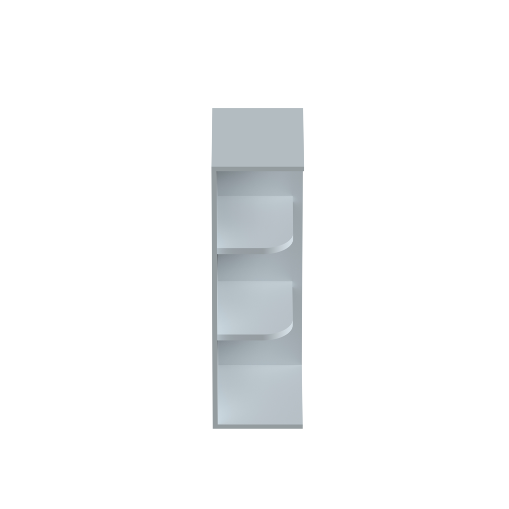 Dove Grey RTA 12"W x 30"H x 9"D 2-Shelf Wall End Open Shelf
