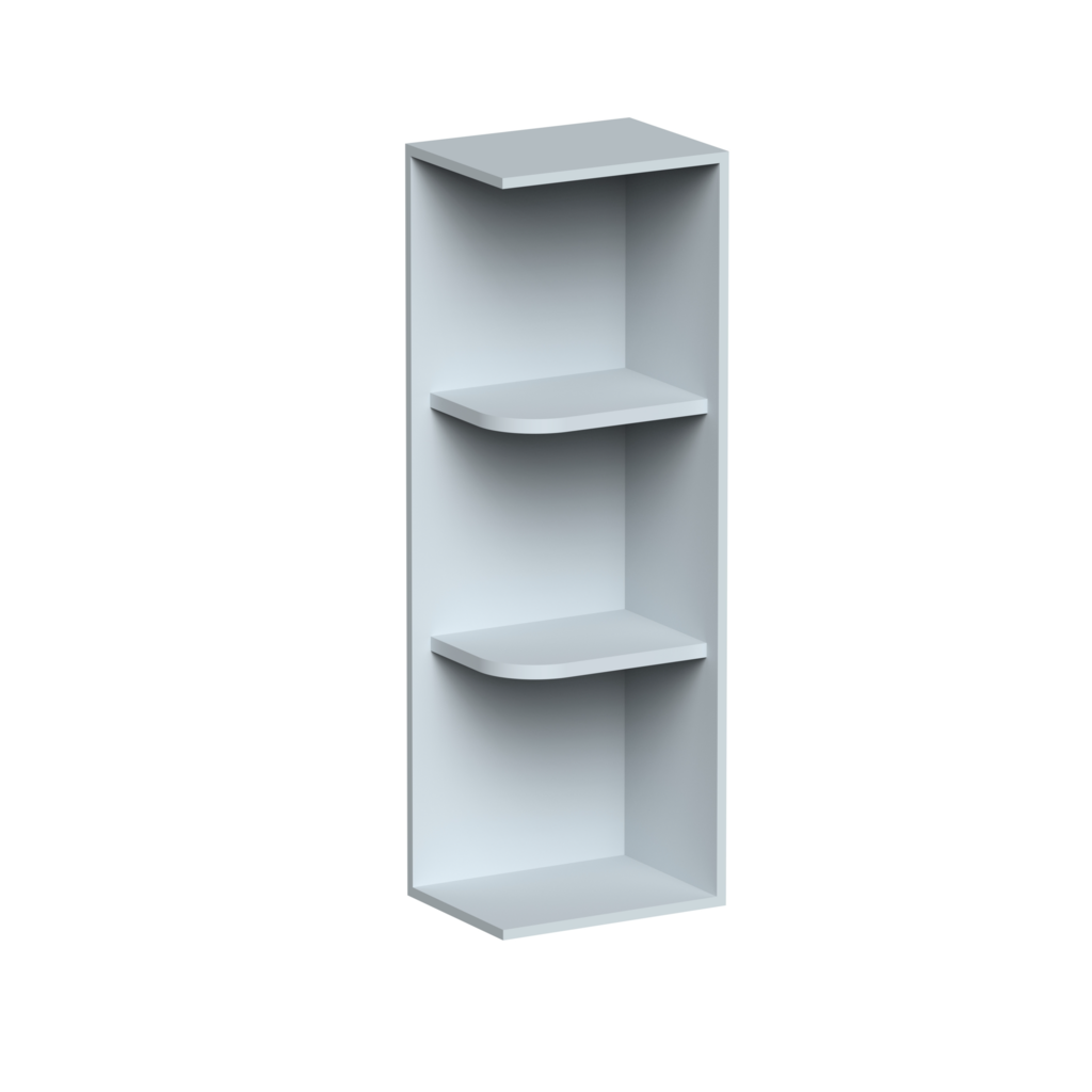Dove Grey RTA 12"W x 36"H x 9"D 2-Shelf Wall End Open Shelf